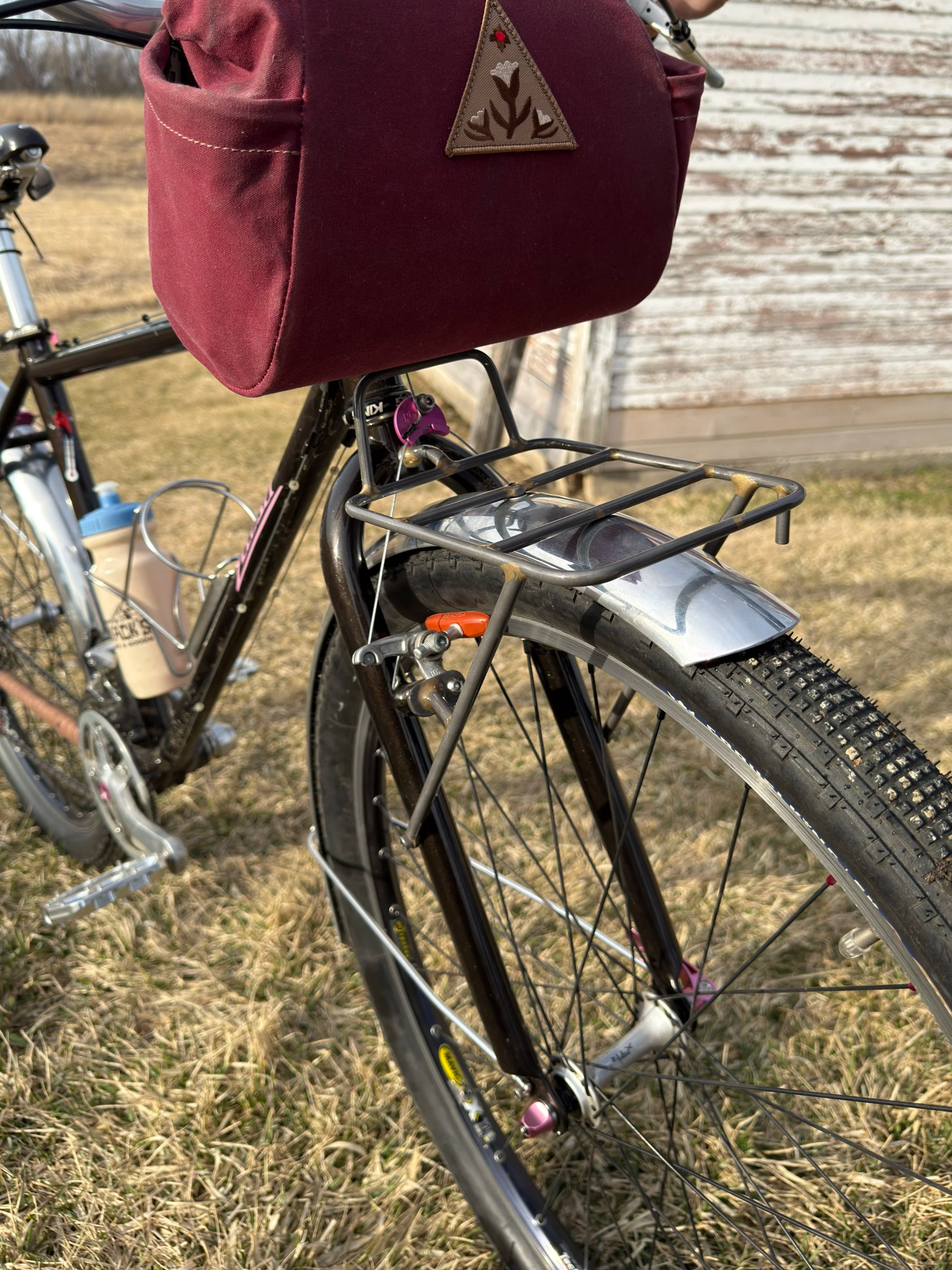 worm bicycle fabrication custom front rack handmade framebuilding 4130 chromoly steel