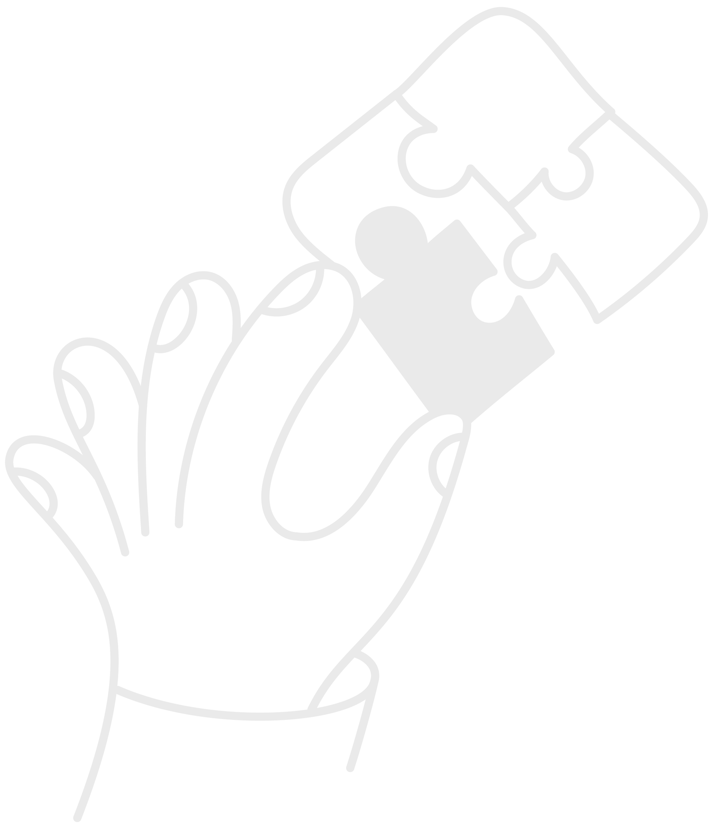 Line drawing of a hand putting the last piece in a small puzzle