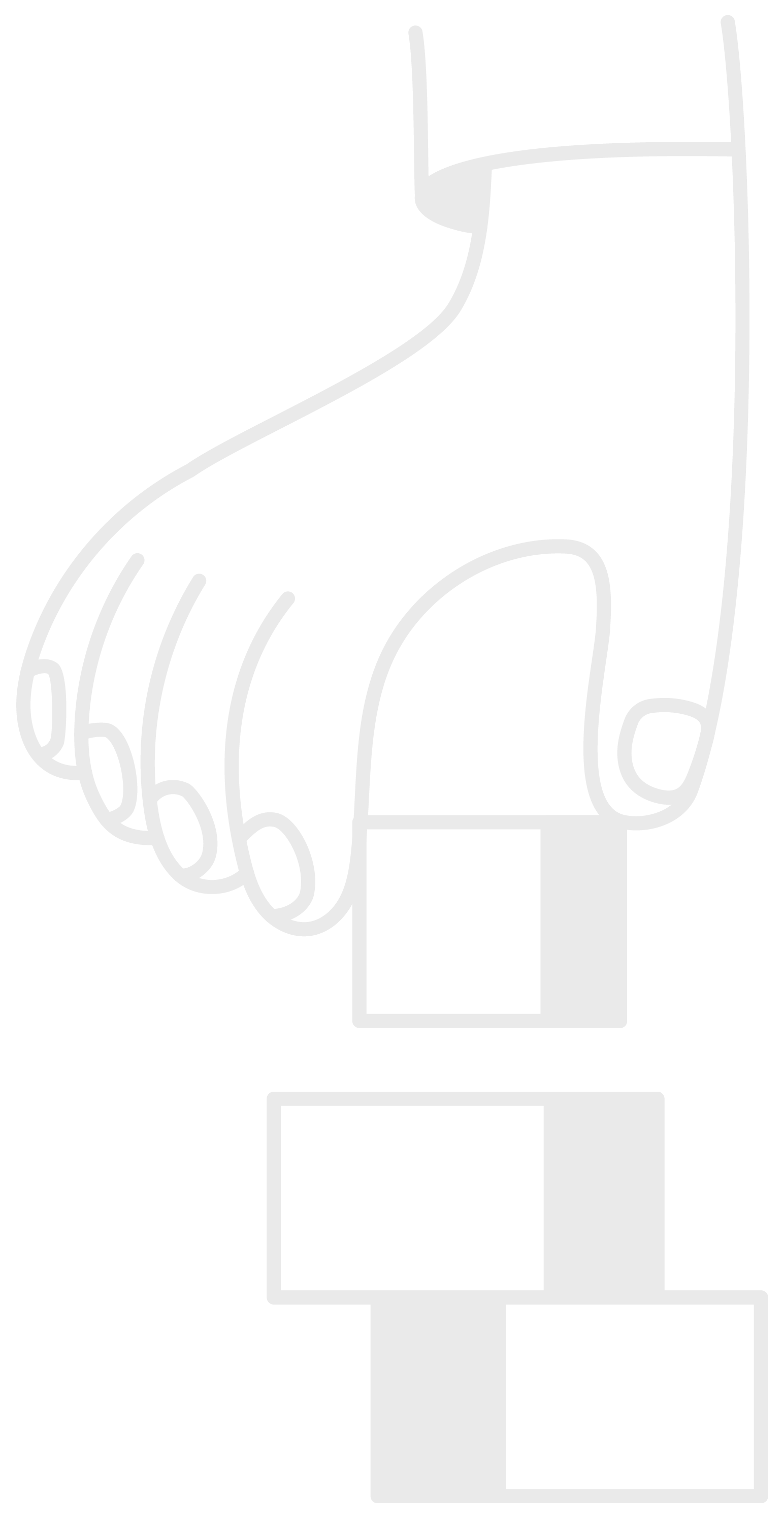 Line drawing of a hand stacking blocks