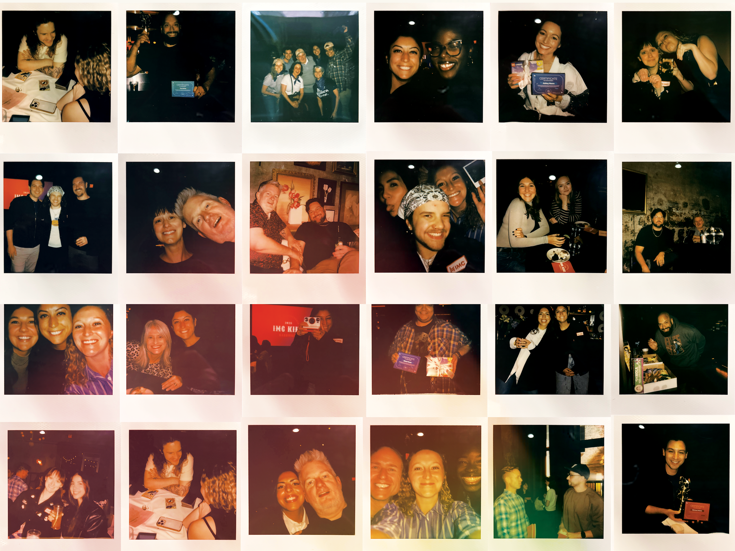 Collage of celebrating people at an event, some holding certificates, group photos with smiling faces, and people gathering in social settings.
