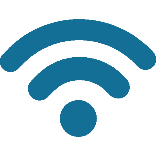 Blue Wi-Fi symbol icon