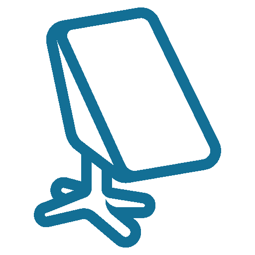 blue line art of a sheet music stand