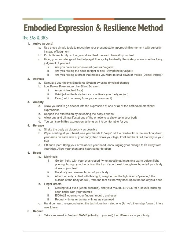 Embodied Expression &amp; Resilience Method