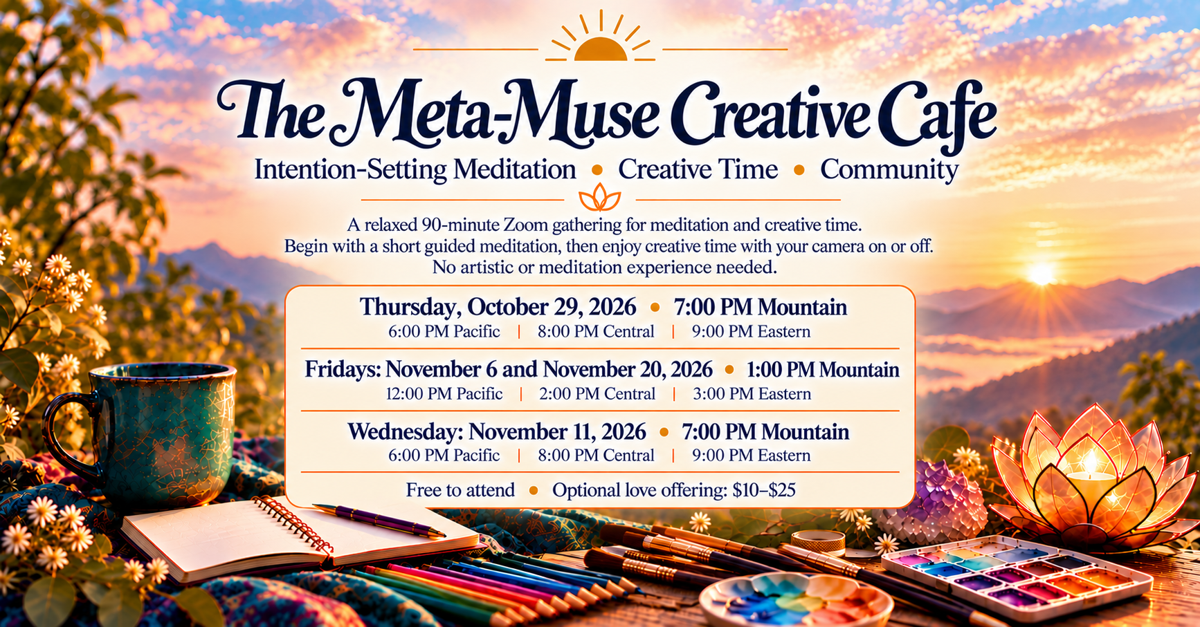 By Donation or Free - Meta-Muse Creative Cafe Registration