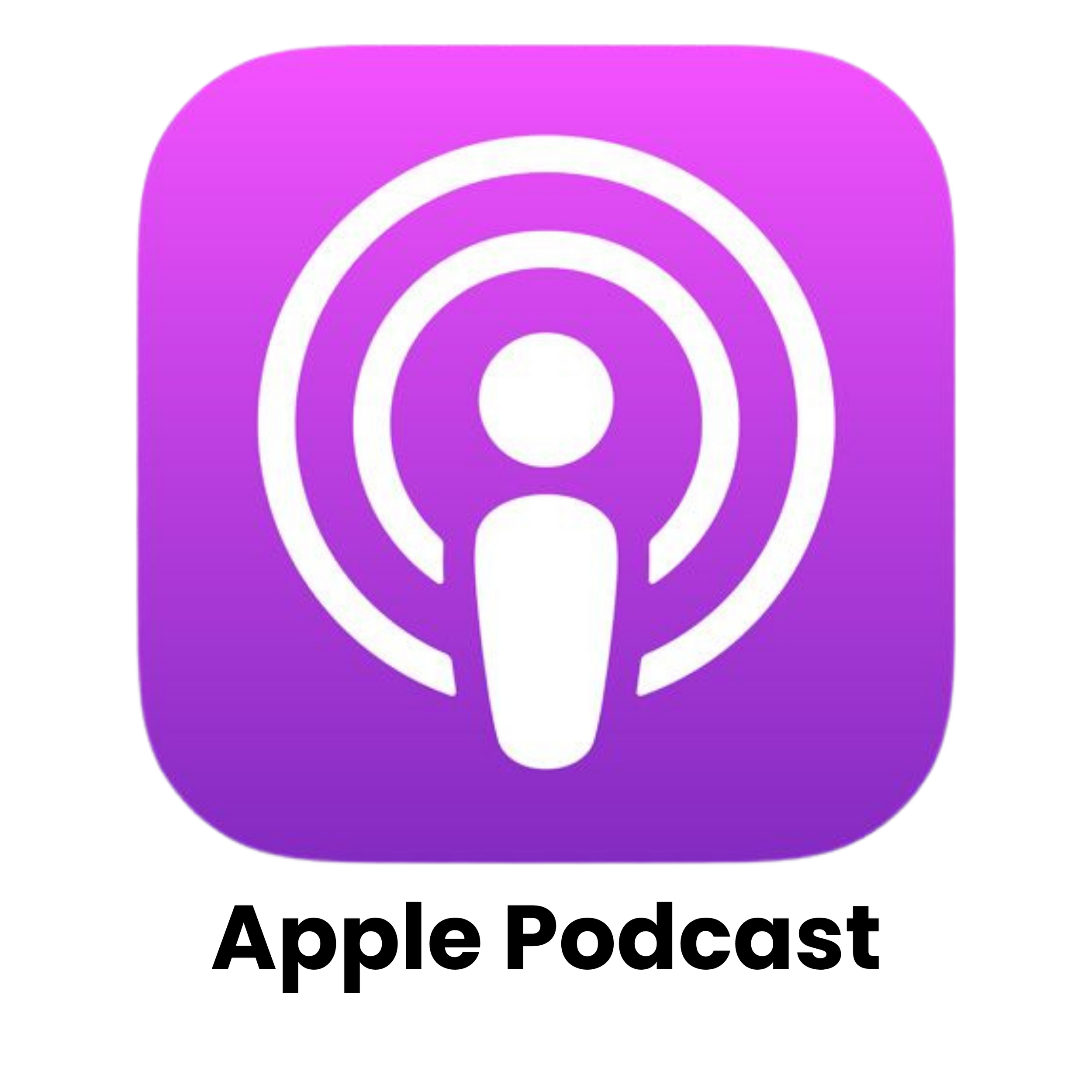 Purple app icon with white concentric circles and a teardrop shape at the bottom.