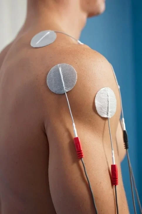 TENS machine in the athletic training room of Unwind - Body & Mind in Hobart, IN