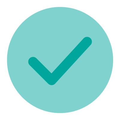 Solid teal circle on a black background