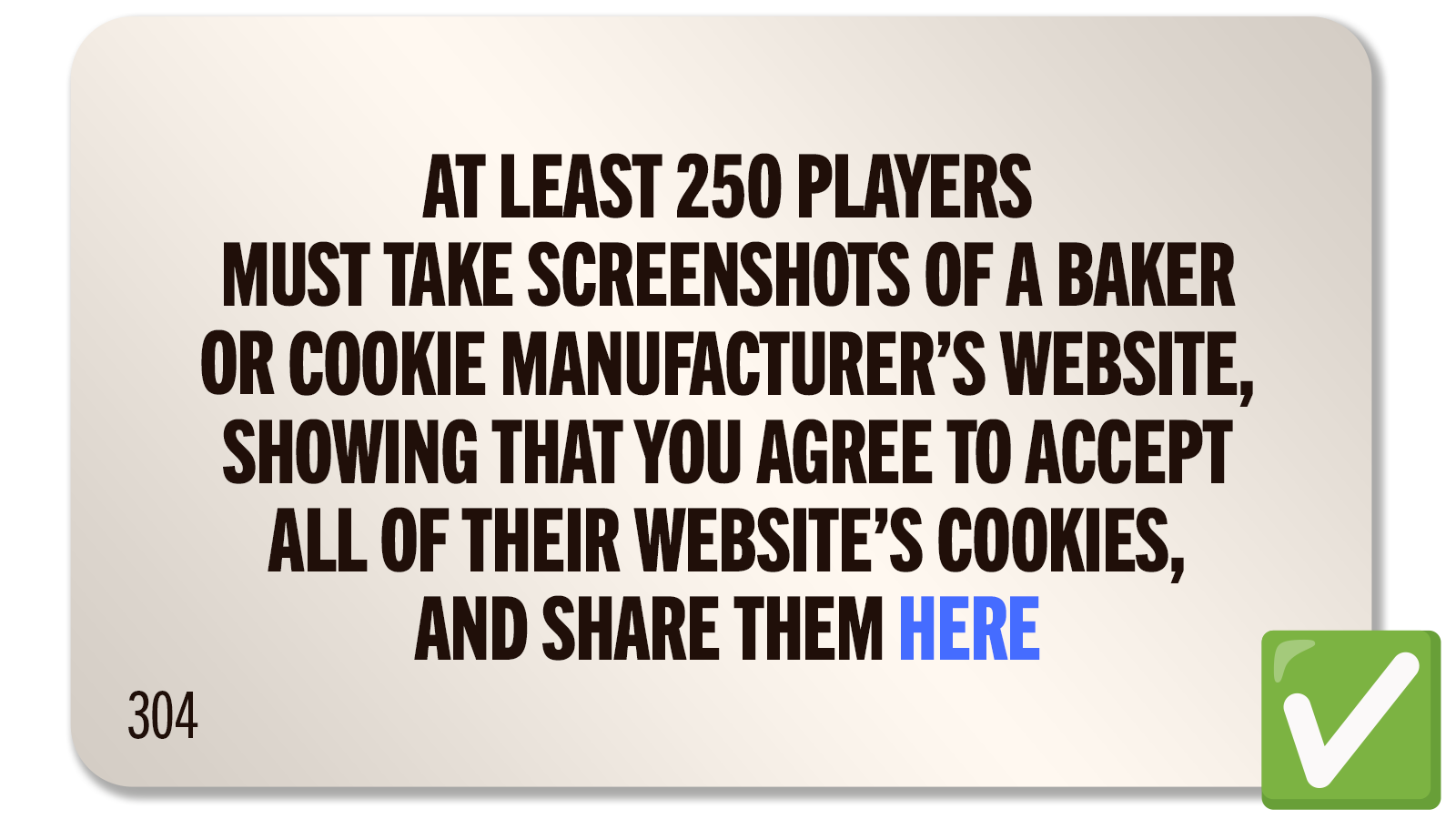 CHALLENGE 304: COOKIES FOR COOKIES