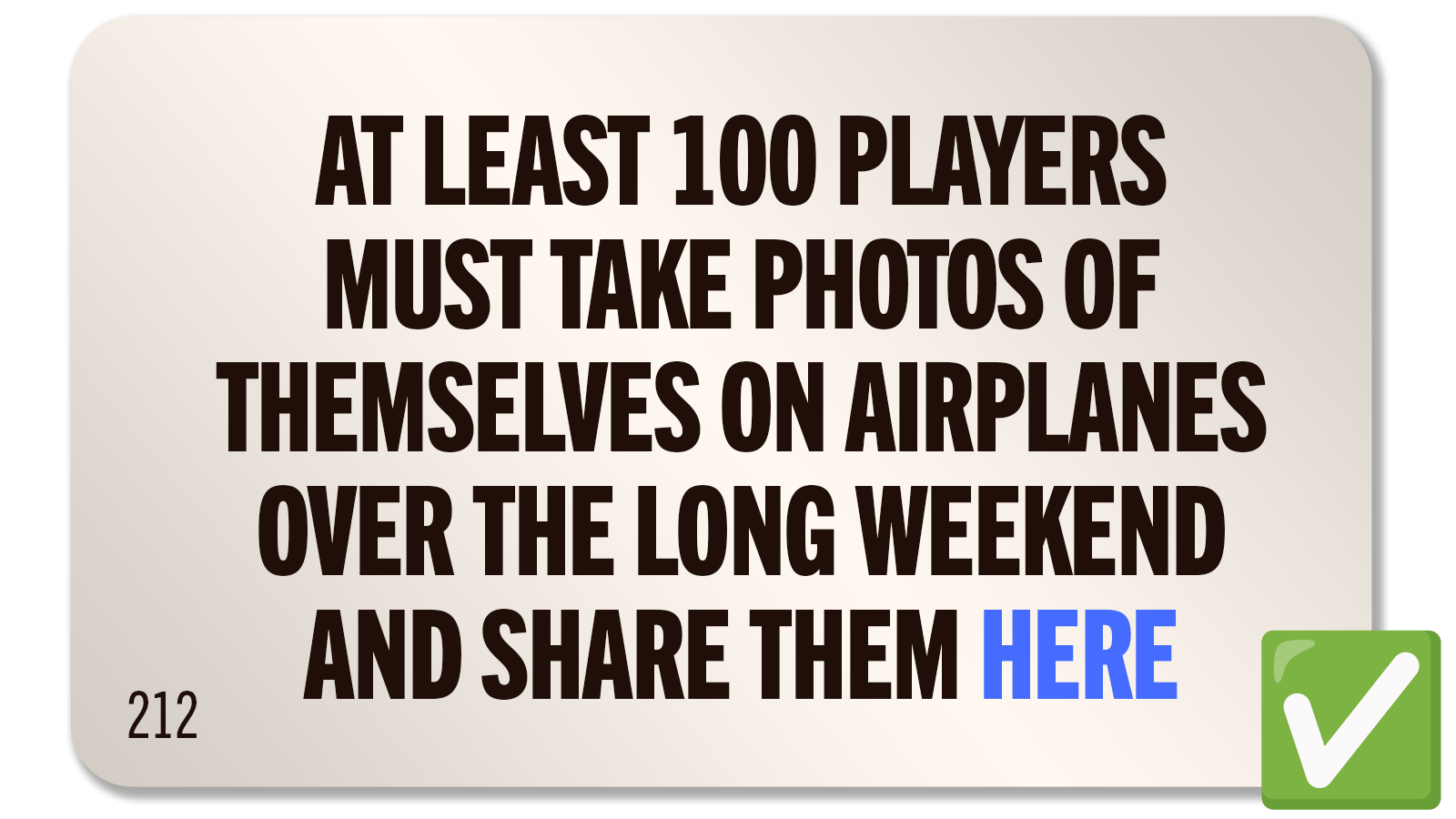 CHALLENGE 212: THE MILE HIGH CLUB