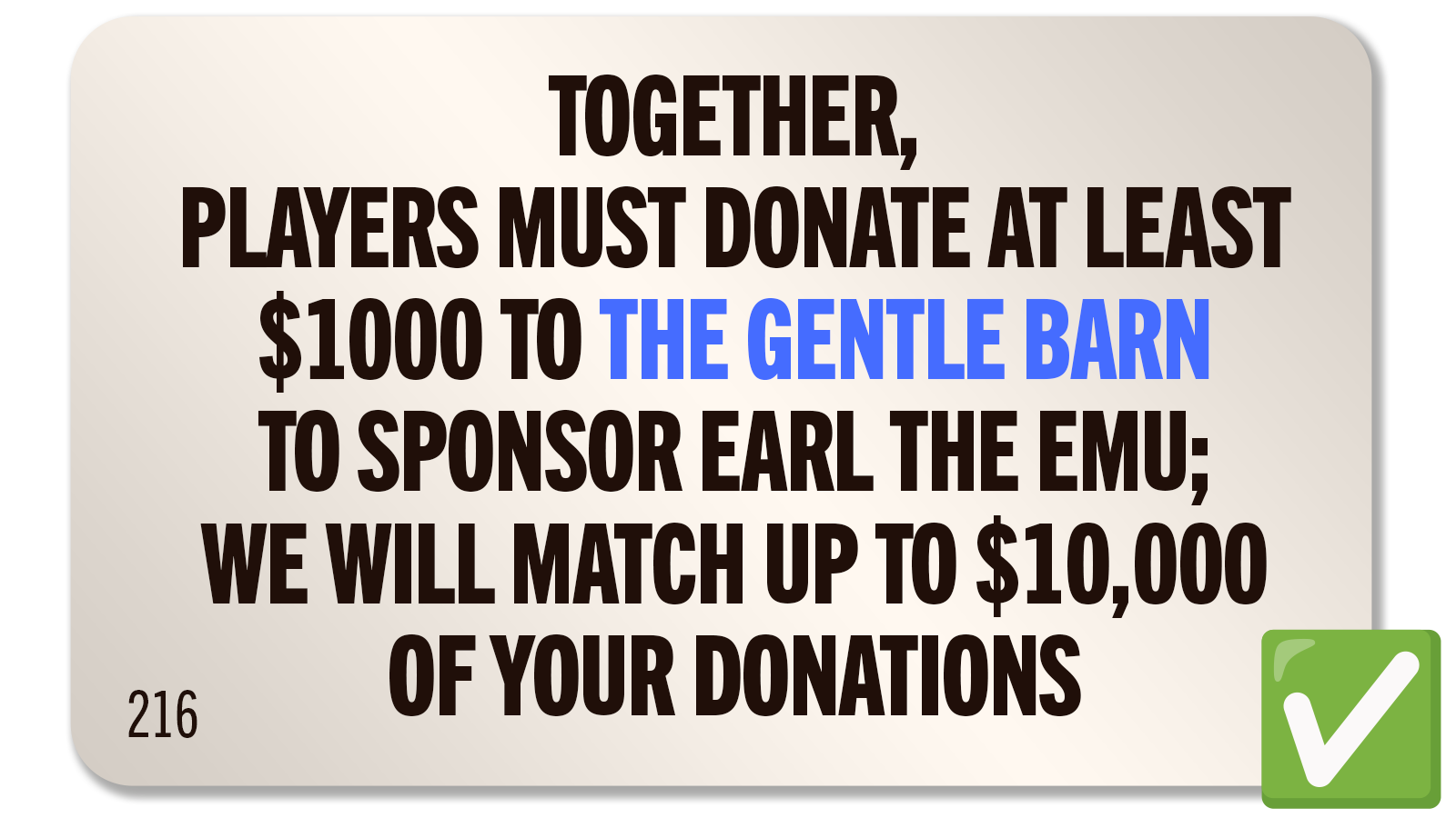 CHALLENGE 216: A SIGNING BONUS FOR EARL