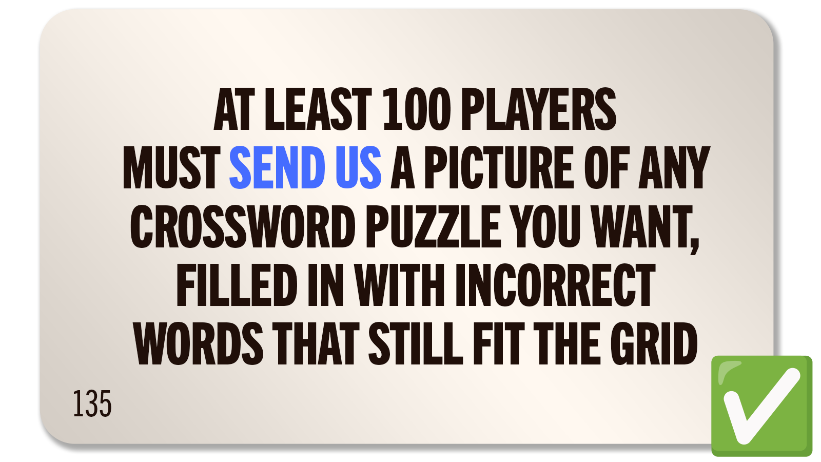 CHALLENGE 135: REVERSE CROSSWORD