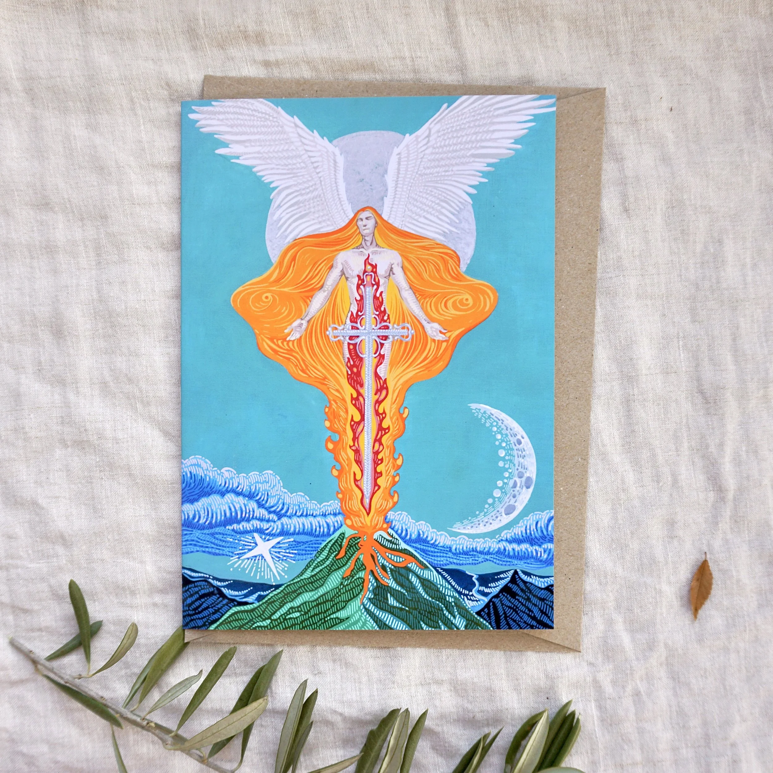 St. Michael the Archangel. Birthday greeting card