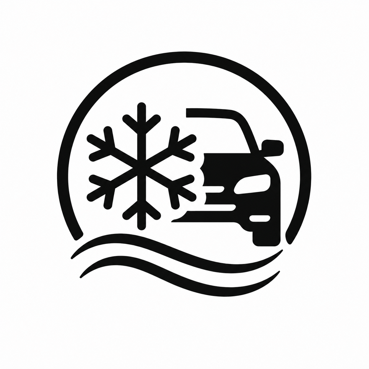 Icon of a car with a snowflake symbol, indicating cold weather or winter conditions.