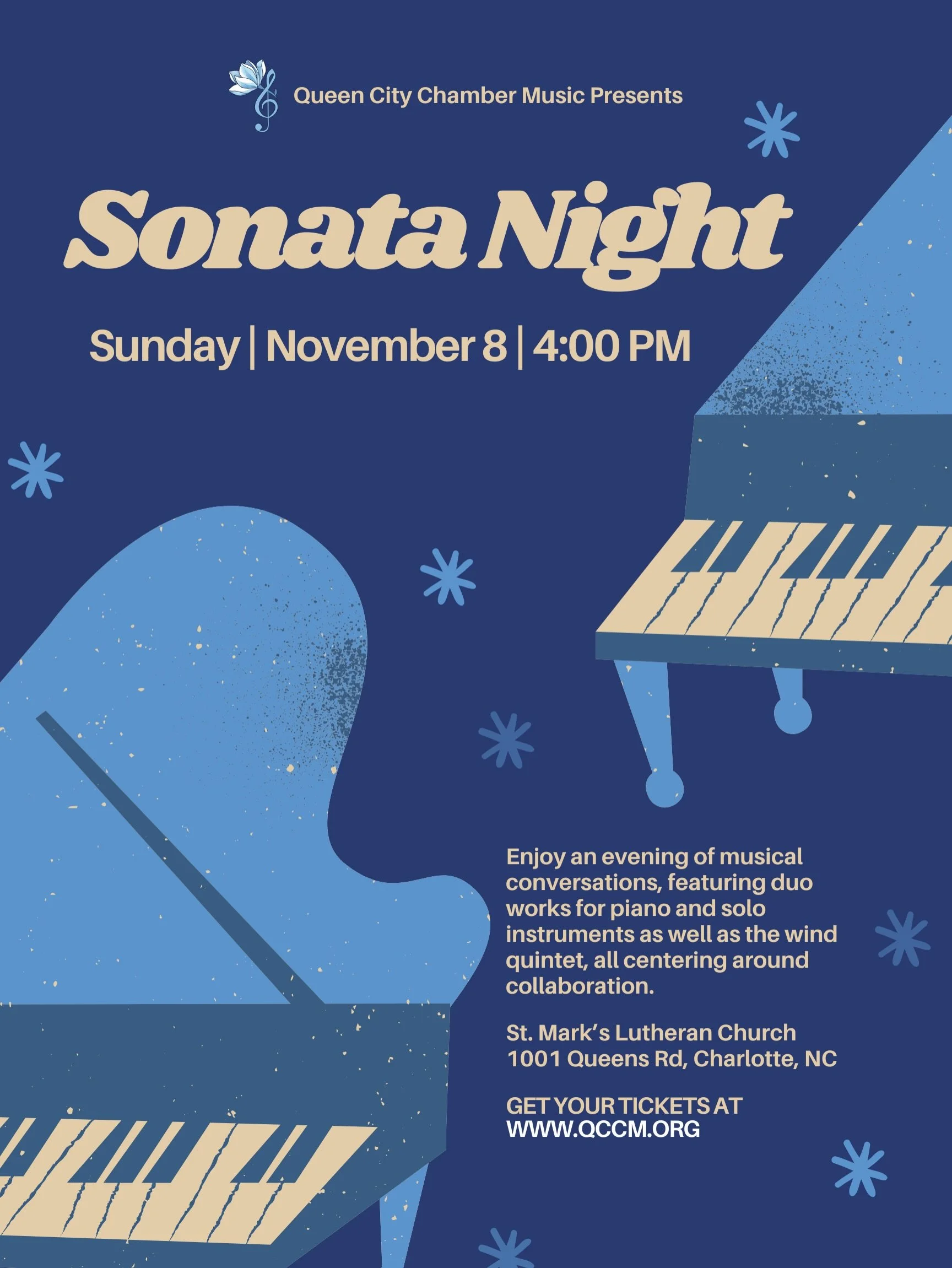 Have you marked your calendar yet? 🗓️ 

We are officially a month away from Sonata Night!  If we saw you last time, please bring a friend! ❤️

Tickets on sale now‼️

#charlotte #chambermusic #concert #music
