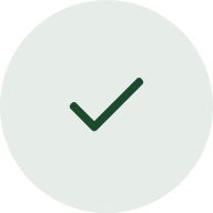 Green checkmark inside a light gray circle