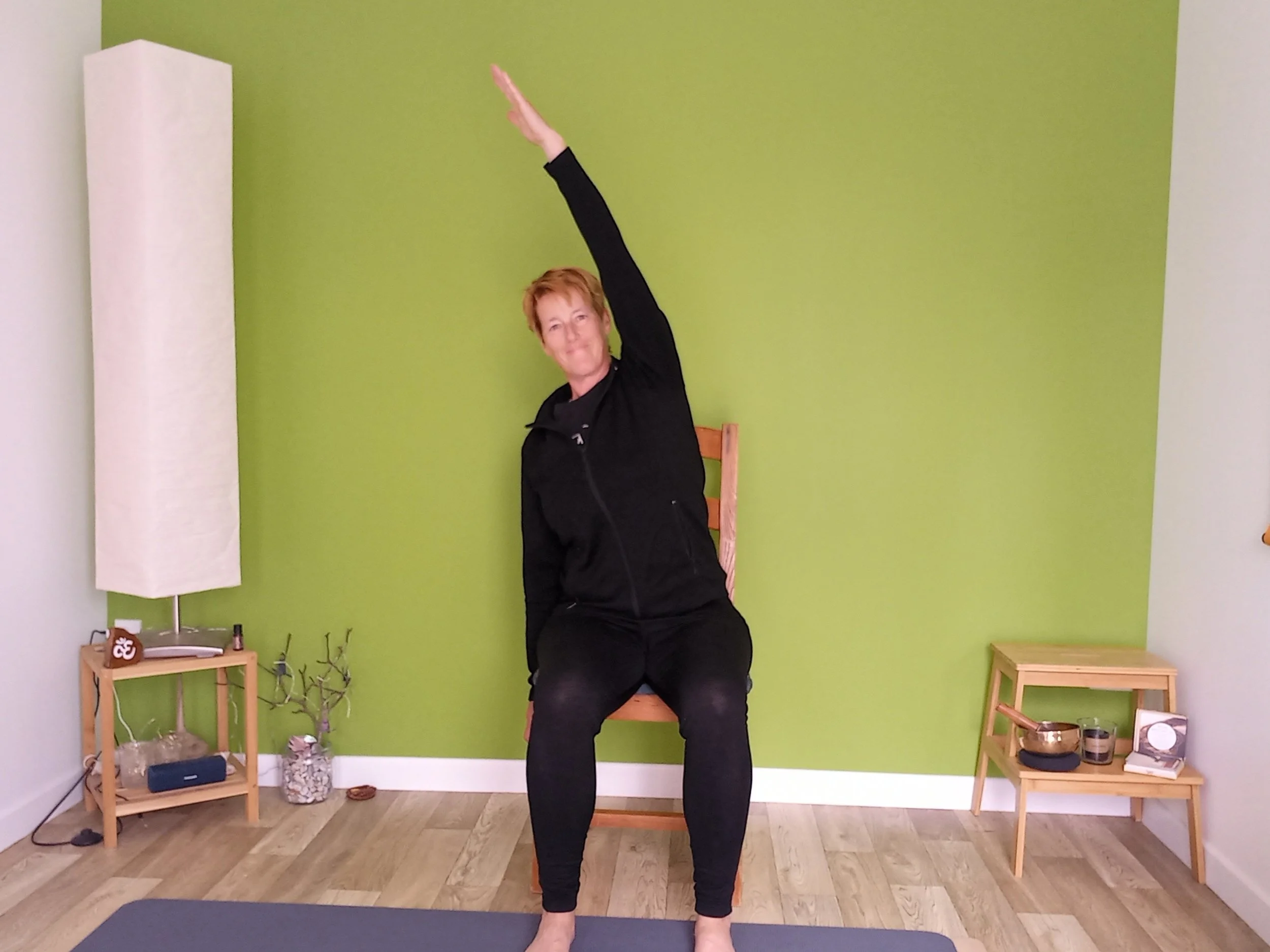 Equestrian Chair Yoga Side stretch