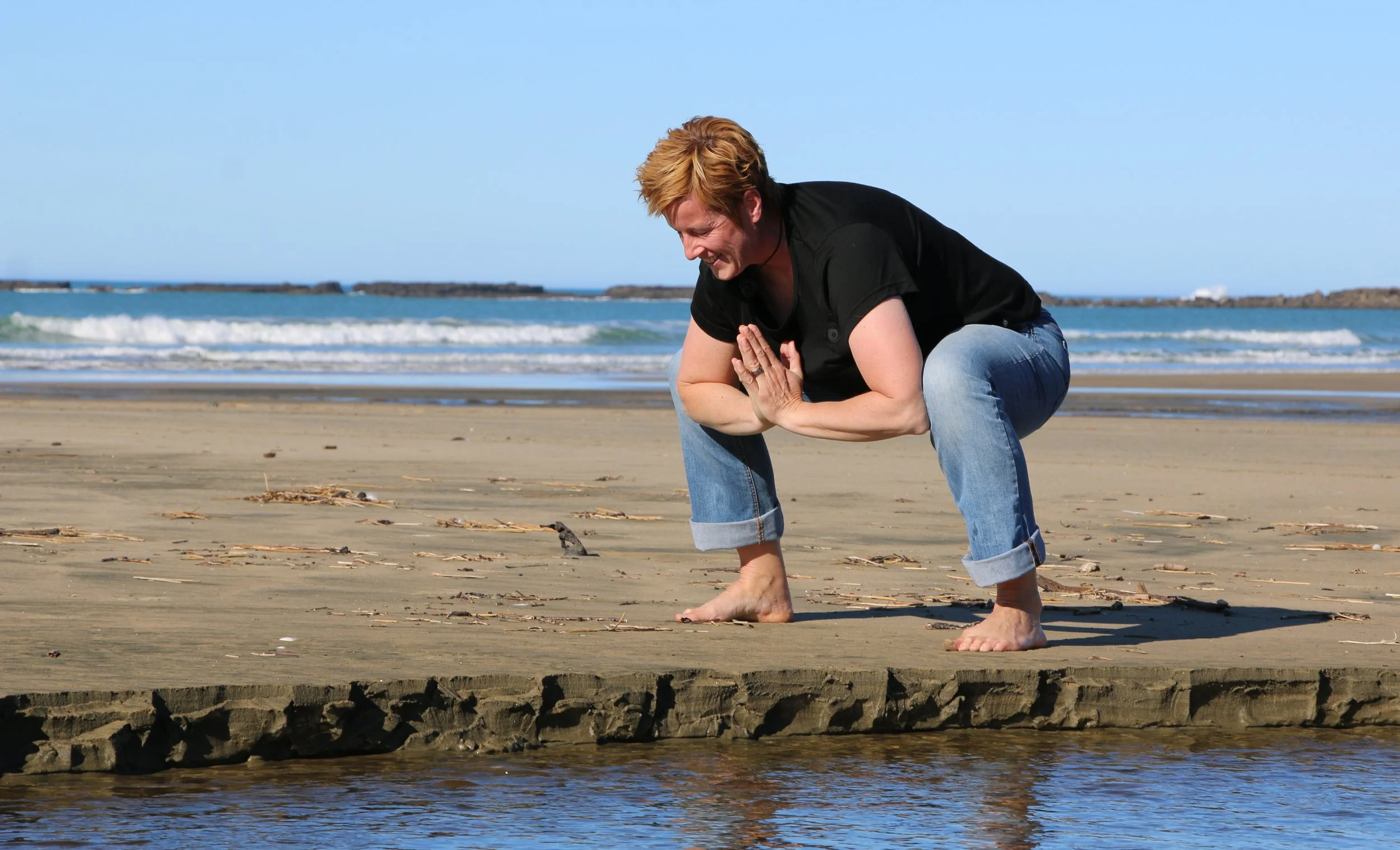 Equestrian Yoga to improve hip flexibility for a centred seat.