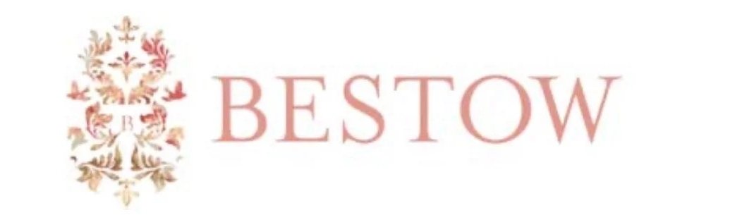 Logo with the word 'Bestow' and a decorative crest or emblem to the left of the text.