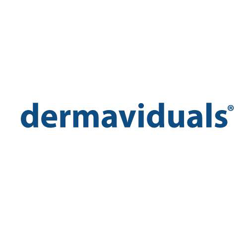Dermaviduals logo in blue text on a white background.