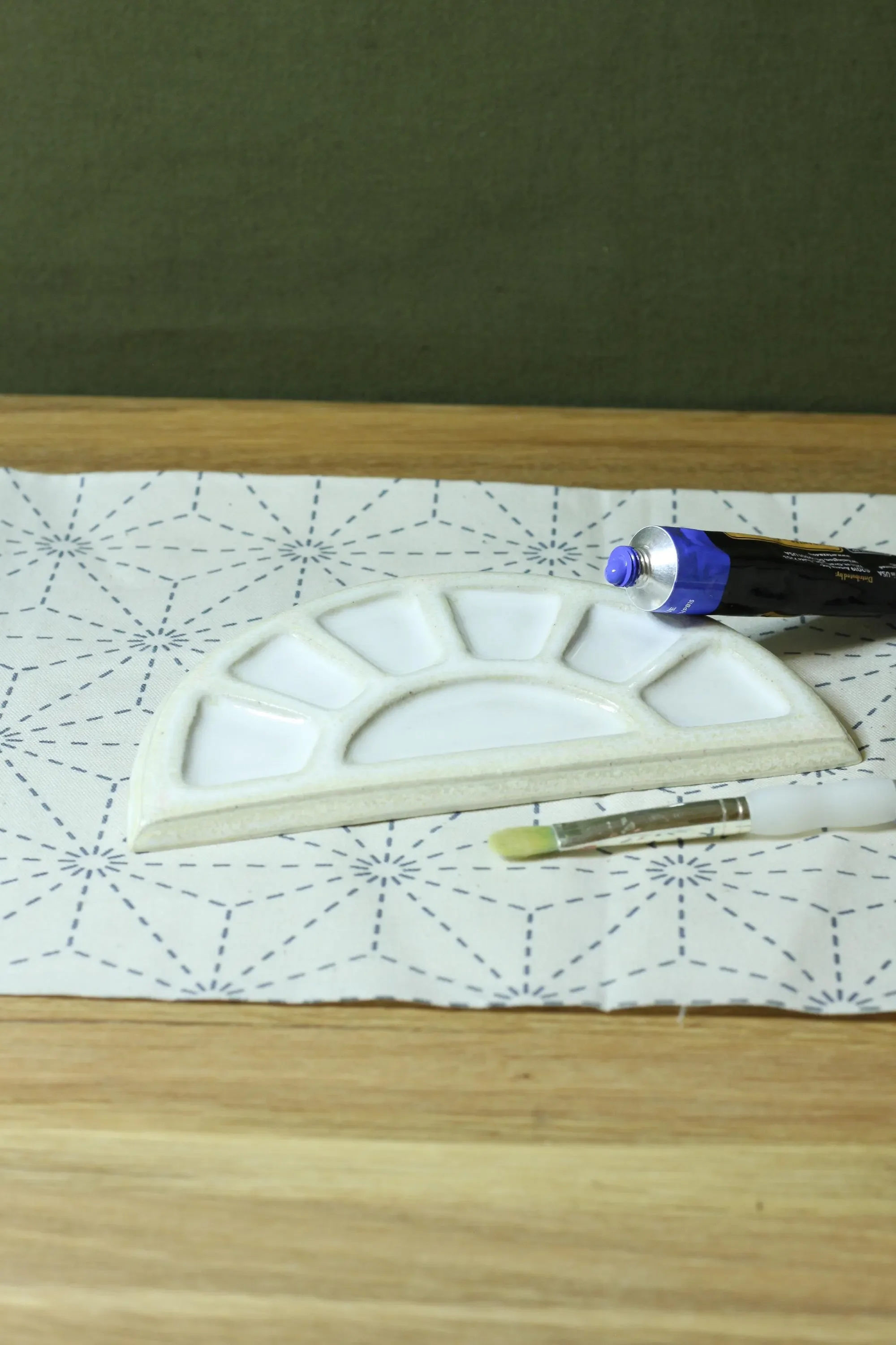Hand Carved Ceramic Artist Palette | Sunshine