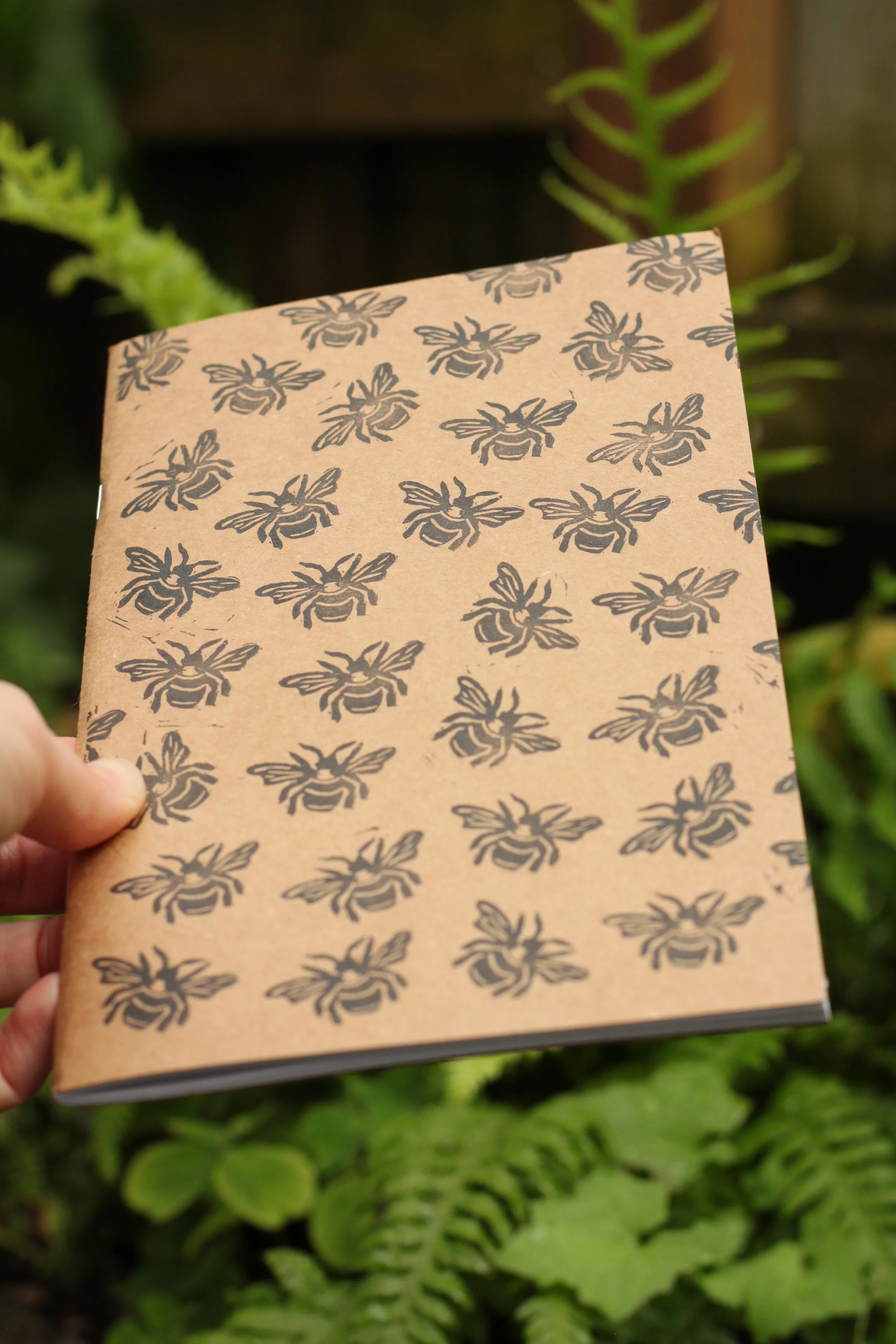 Block Printed Sketchbook | Busy Bees