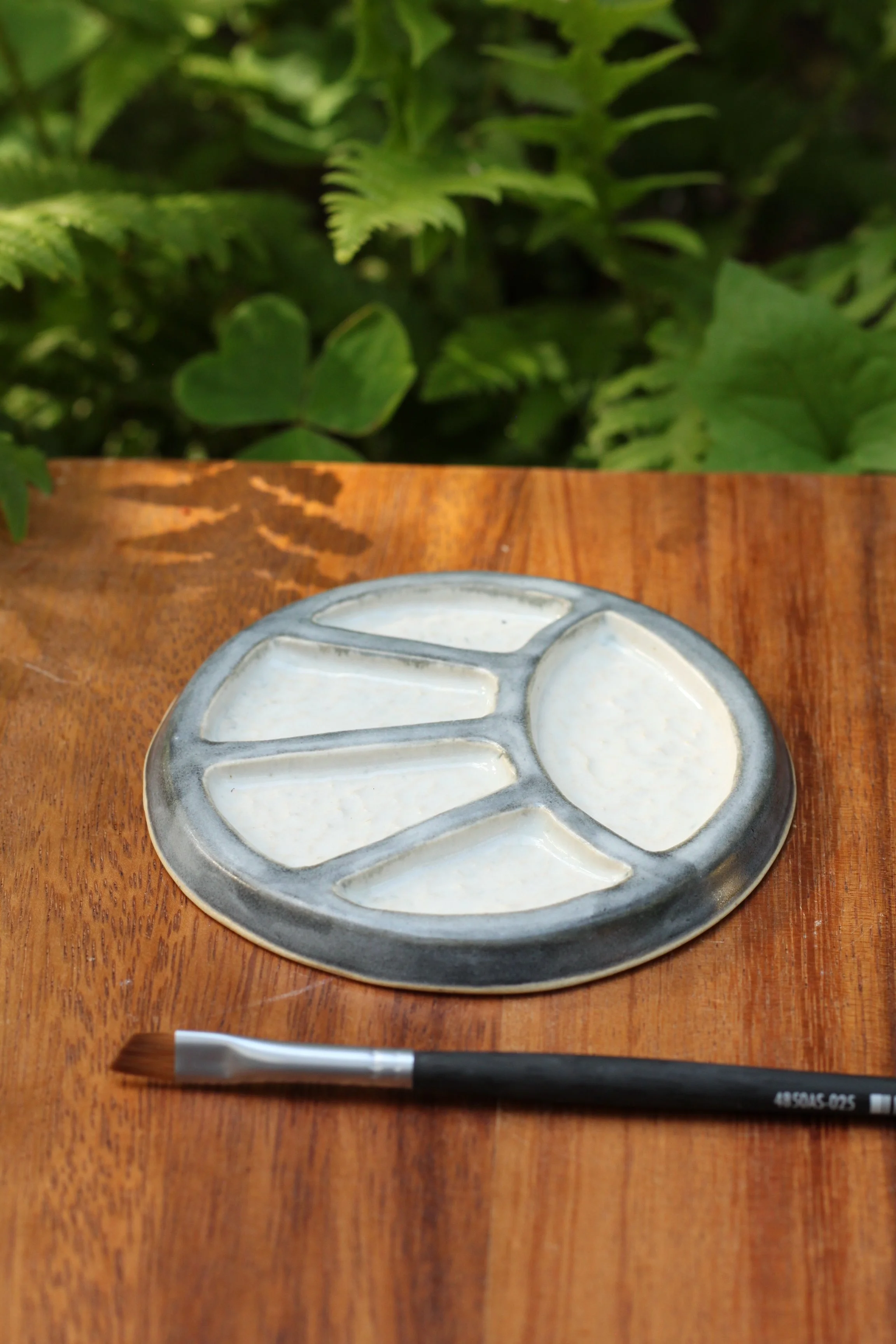 Hand Carved Ceramic Artist Palette | Full Moon