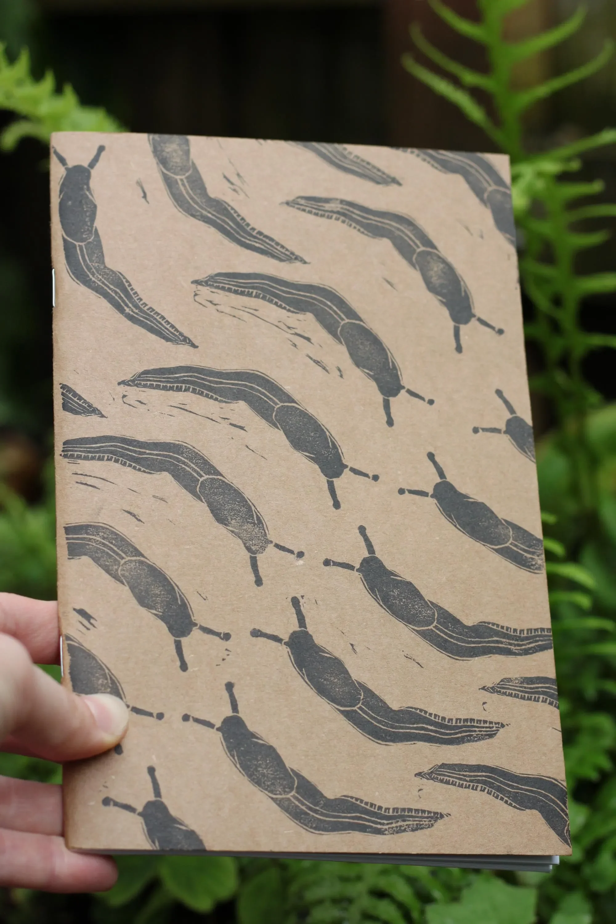 Block Printed Sketchbook | Slugs
