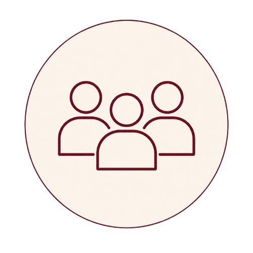Icon of three people representing a group or team.