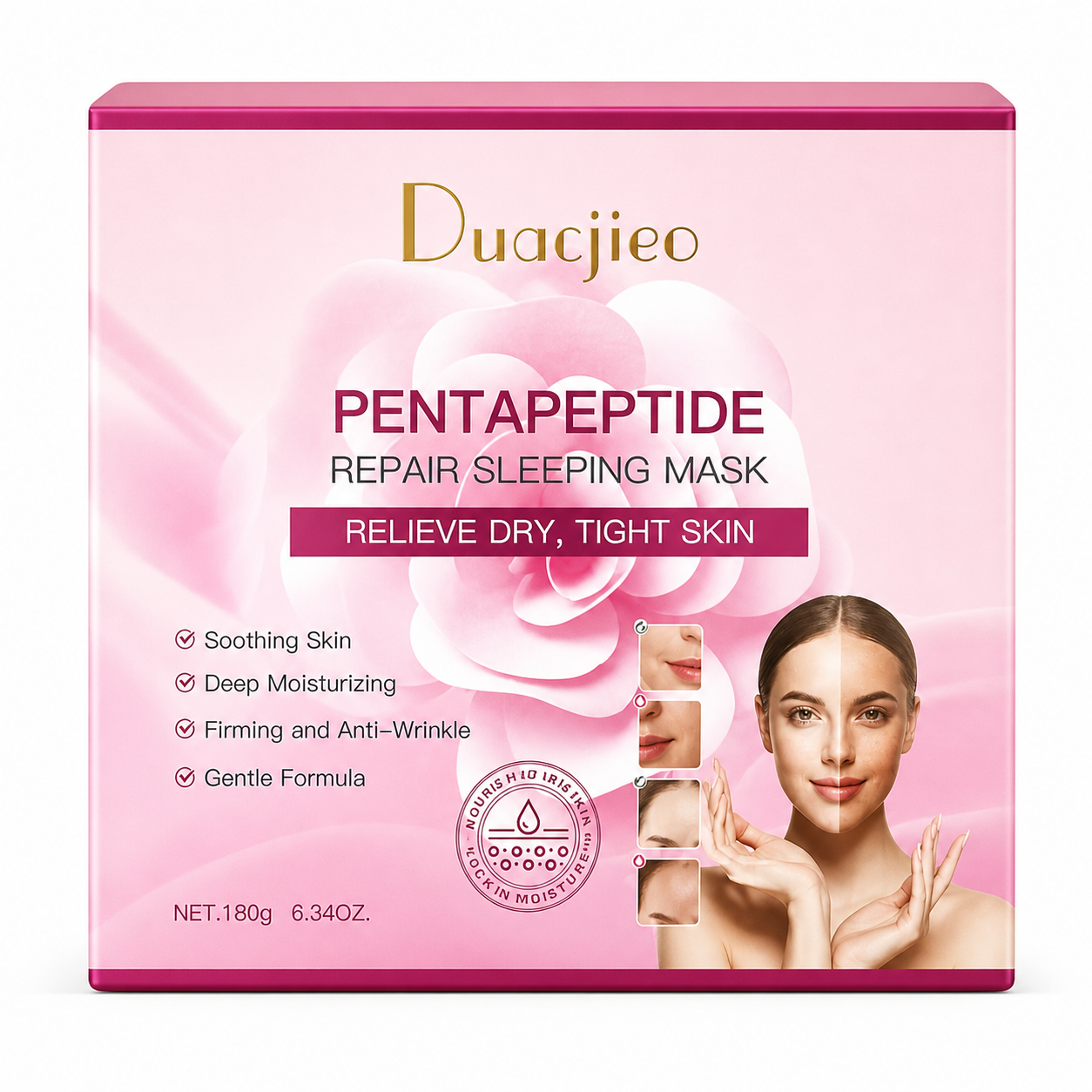Mascarilla reparadora para dormir con pentapéptidos Q68