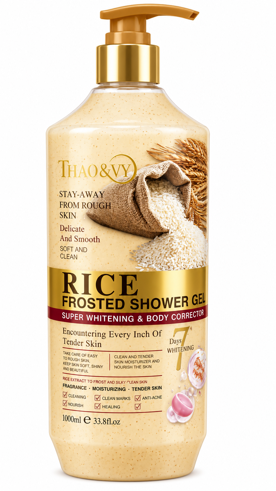 Gel de ducha escarchado de arroz Q70