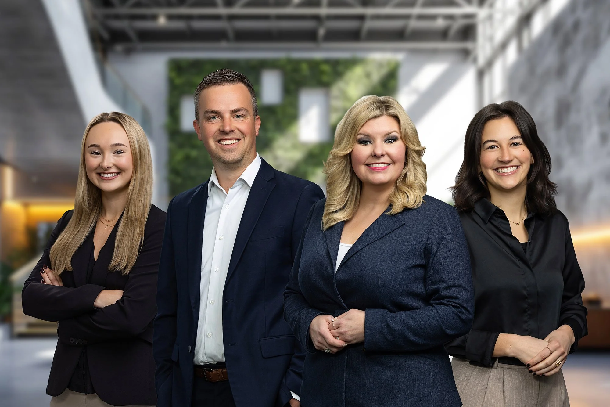 Westfield Chamber of Commerce team posing together in a modern office, Central Indiana team photo