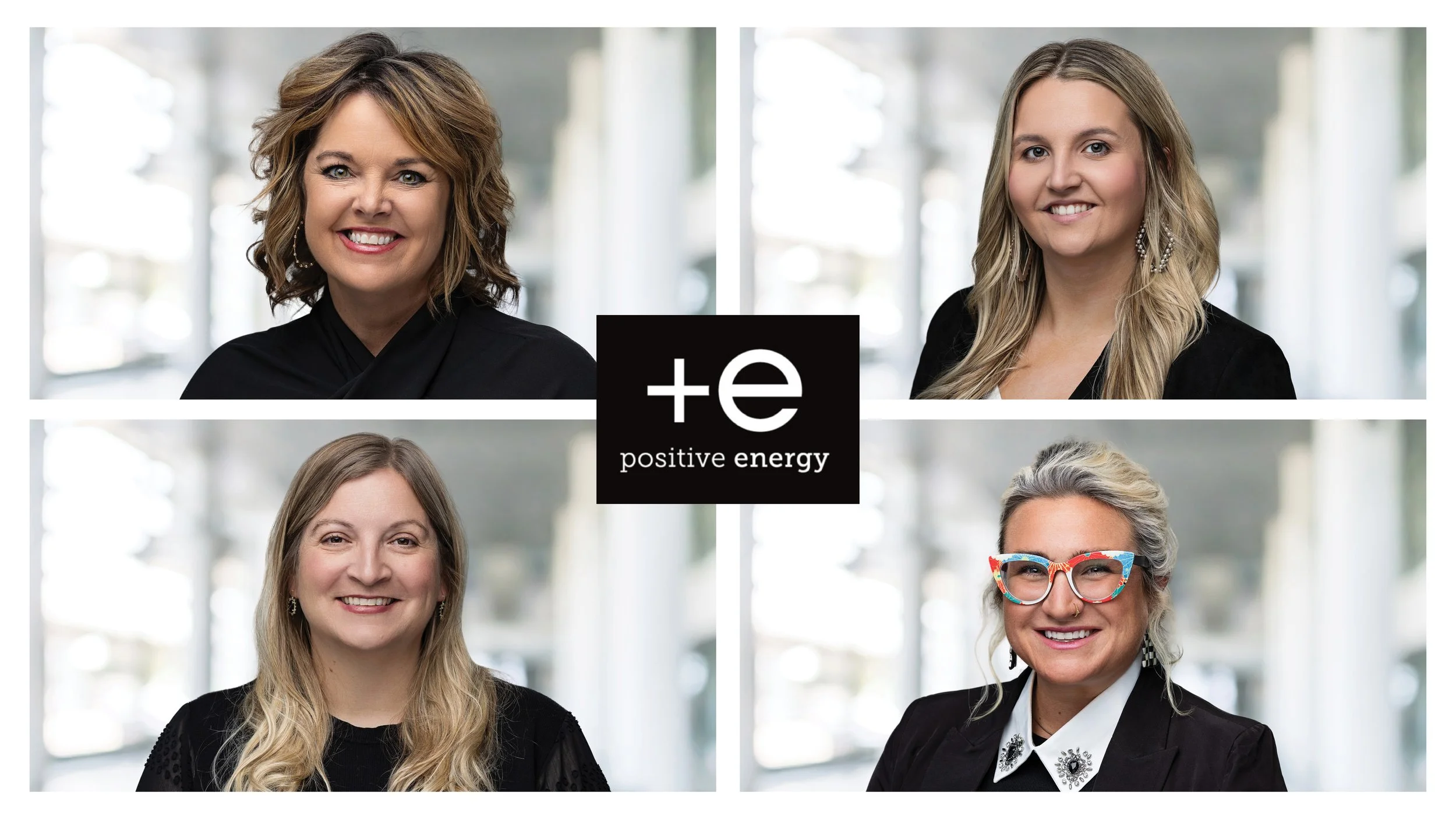Four matching headshots of a small team of professional women in Fishers, Indiana