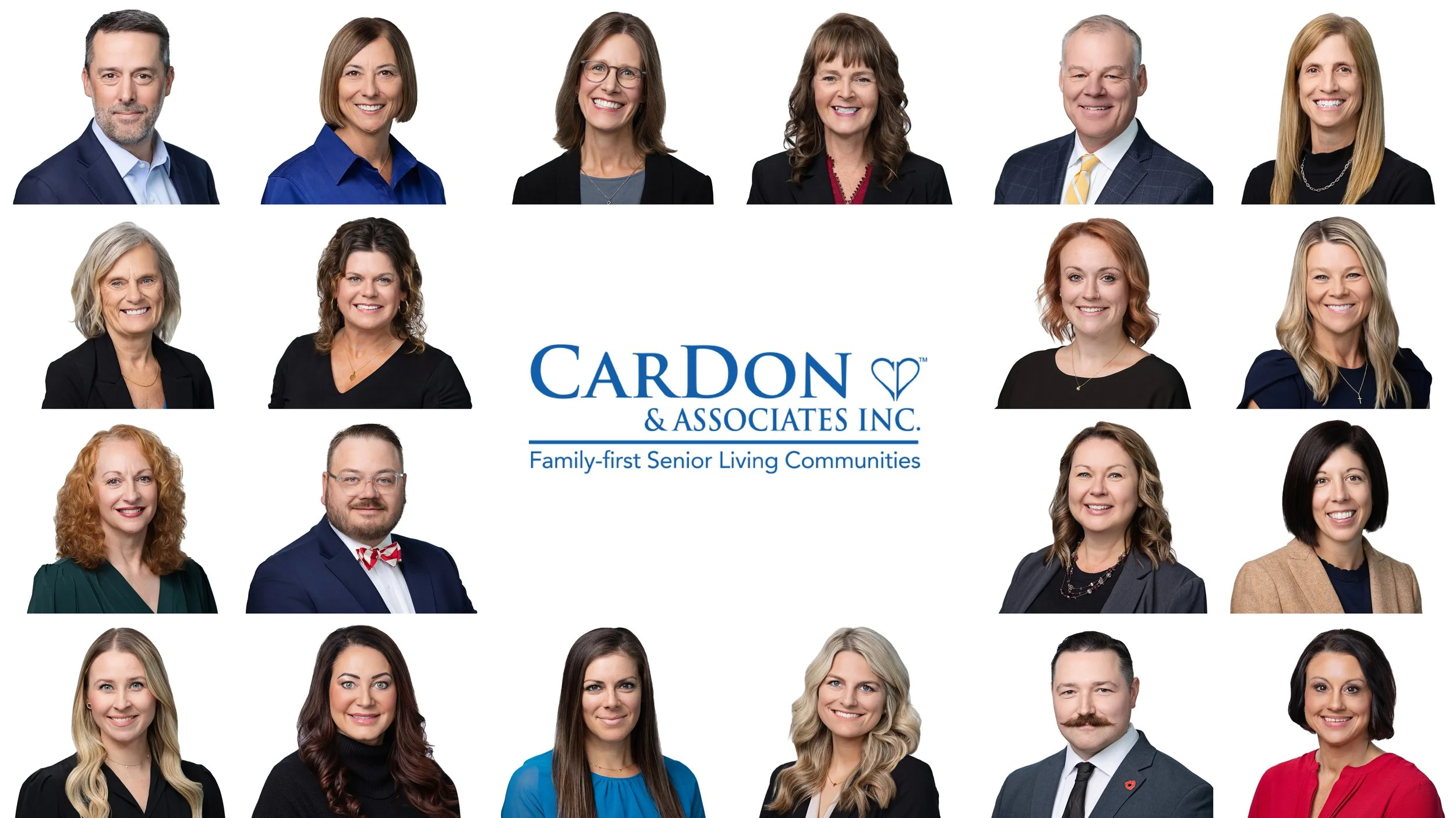 Grid of matching team headshots for Cardon & Associates in Fishers, Indiana