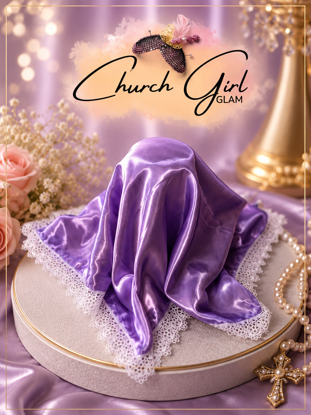 ✨ Light purple and white lap scarf