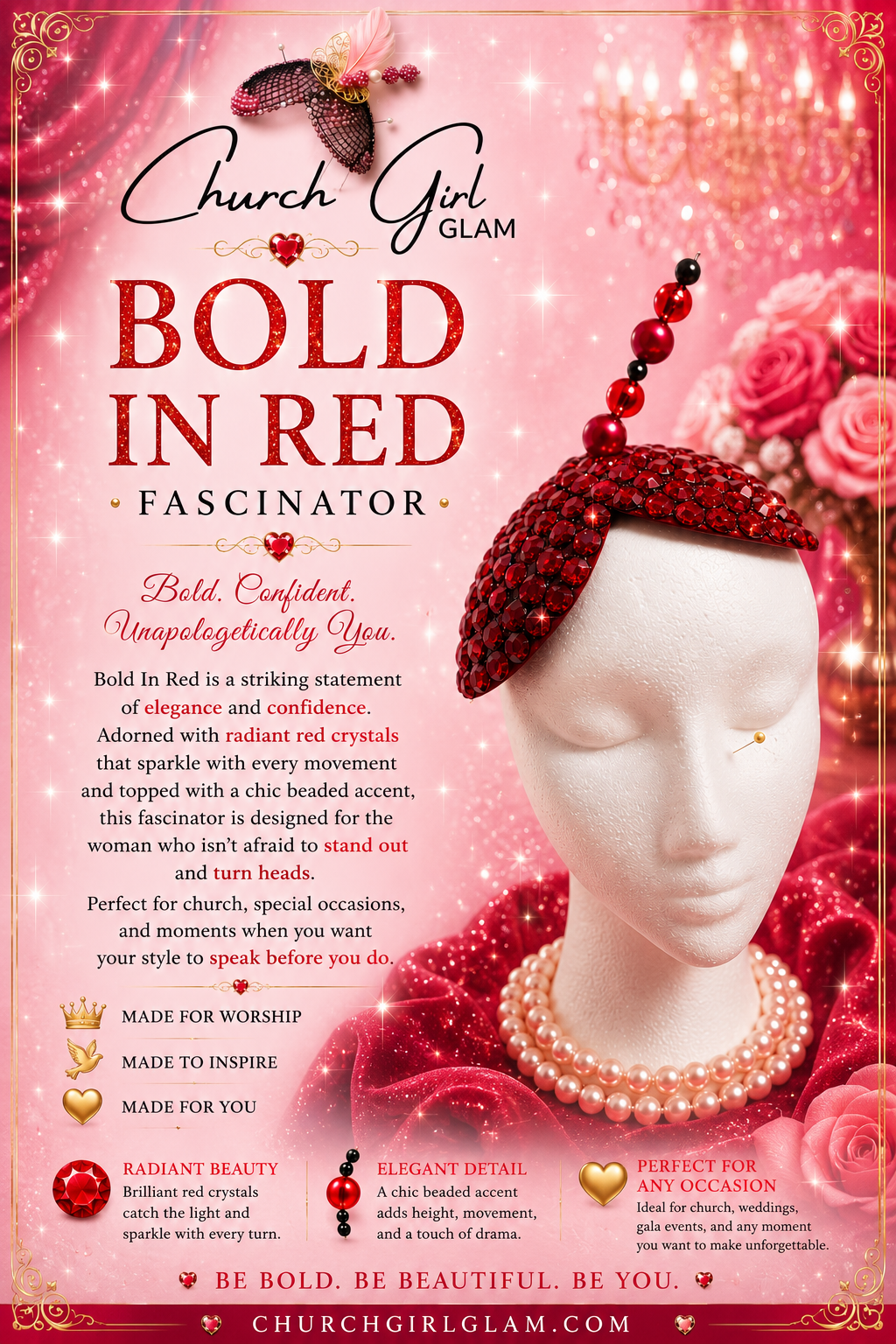 Bold In Red Fascinator