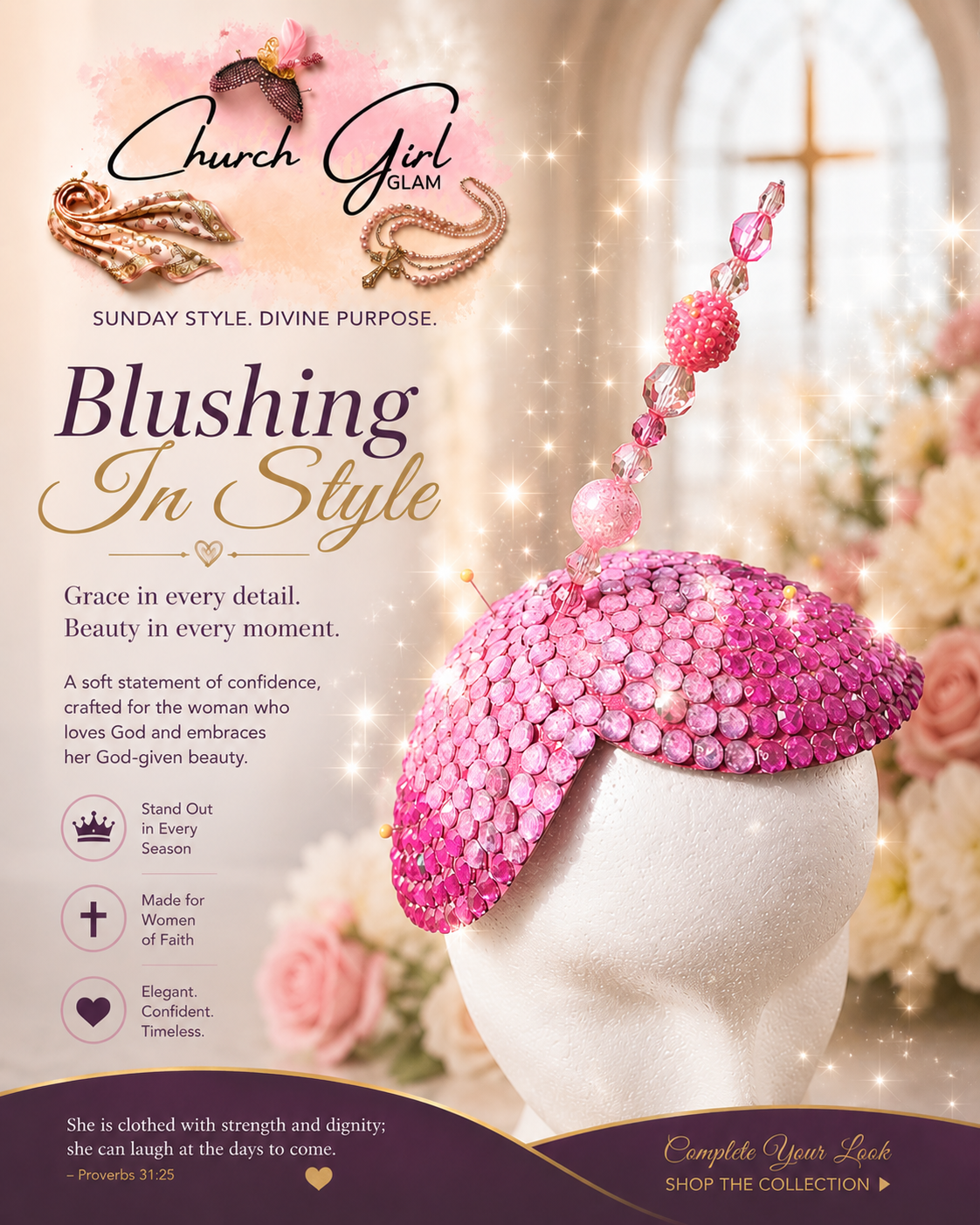 Blushing In Style Pink Fascinator