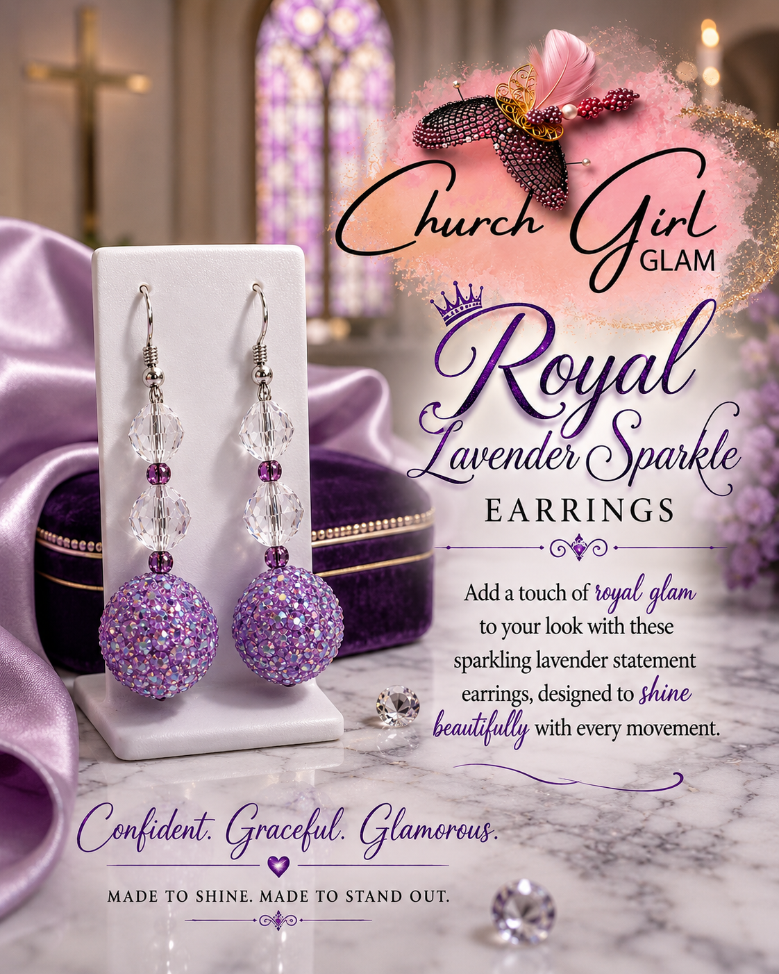 Royal Lavender Sparkle Earrings