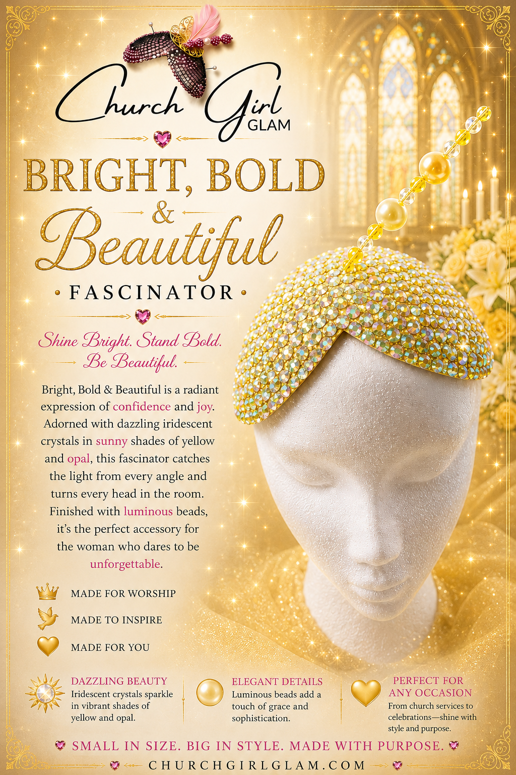 Bright, Bold & Beautiful Yellow Fascinator