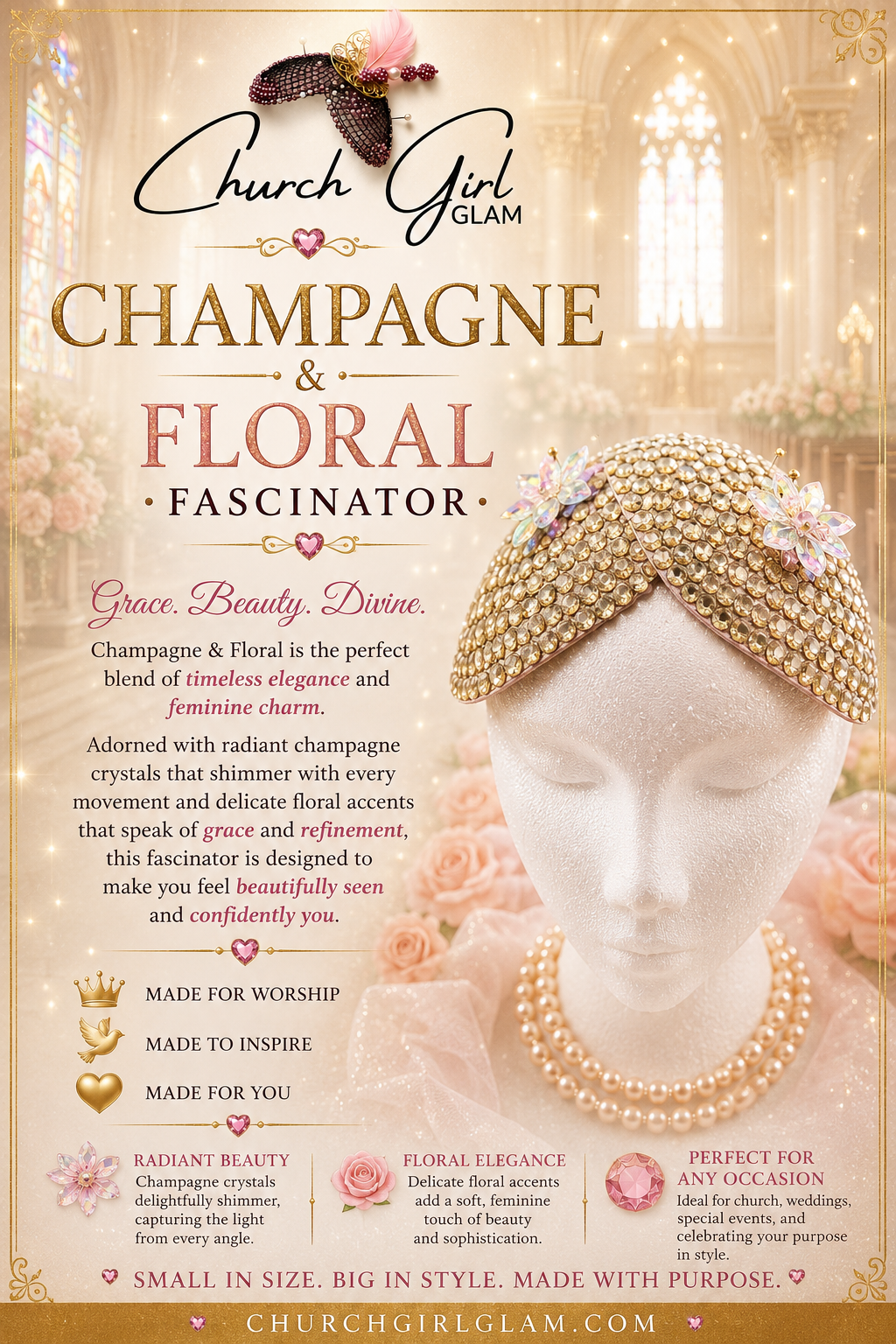 Champagne & Floral Fascinator