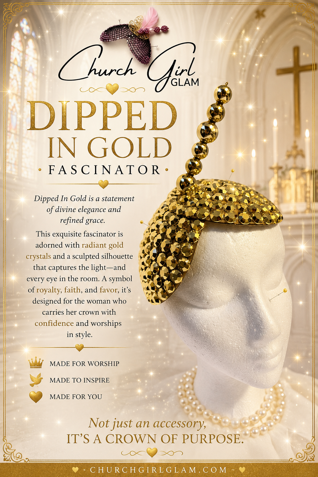 Dipped In Gold Fascinator
