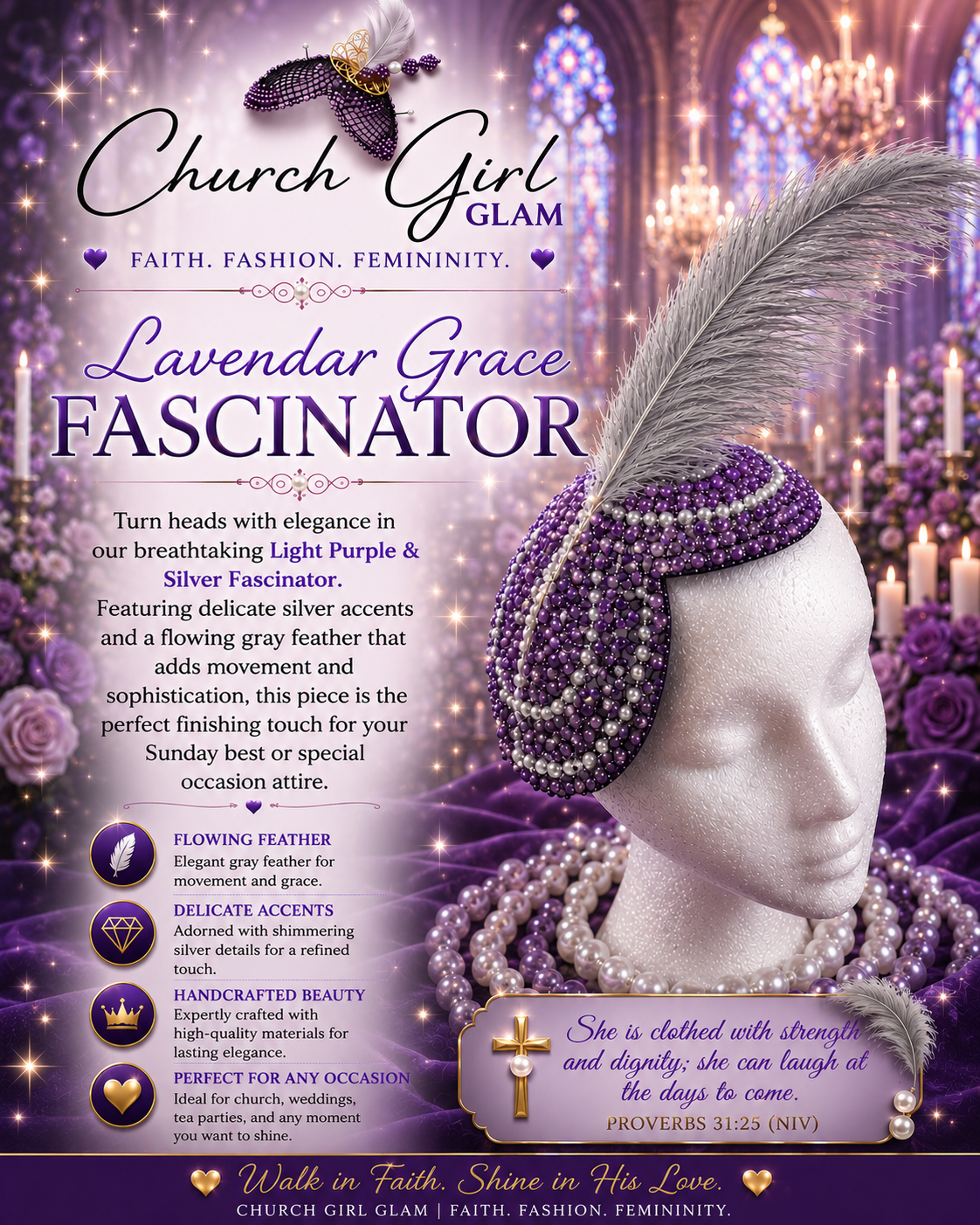 Lavendar Grace Fascinator