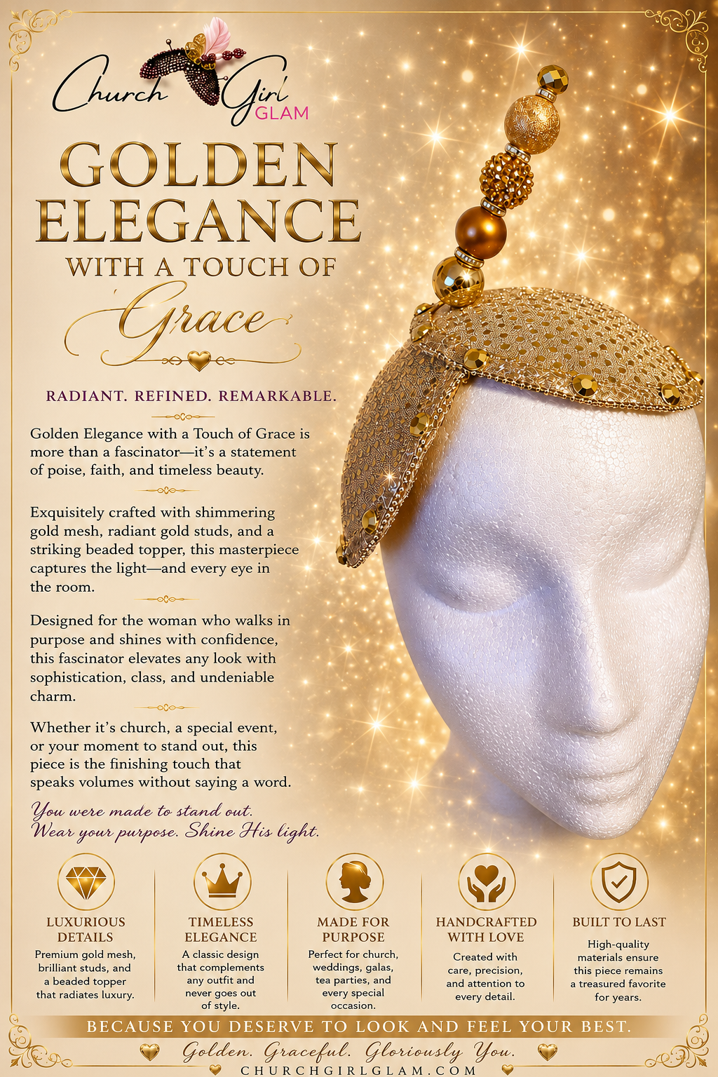 Golden Elegance with a touch of Grace.