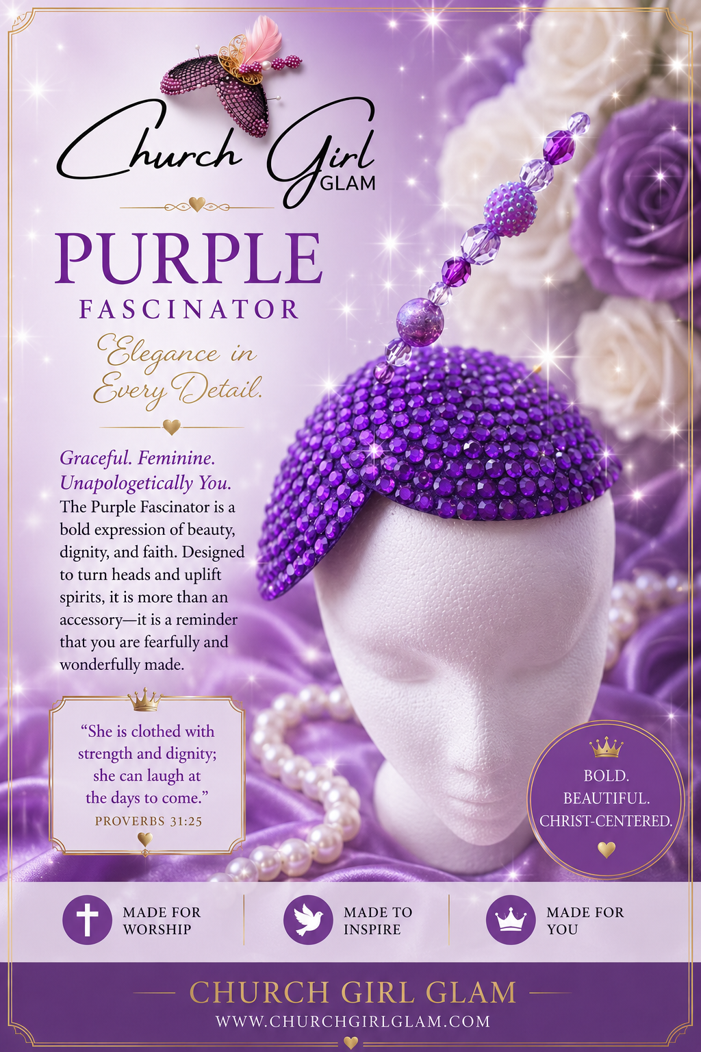 Purple Fascinator