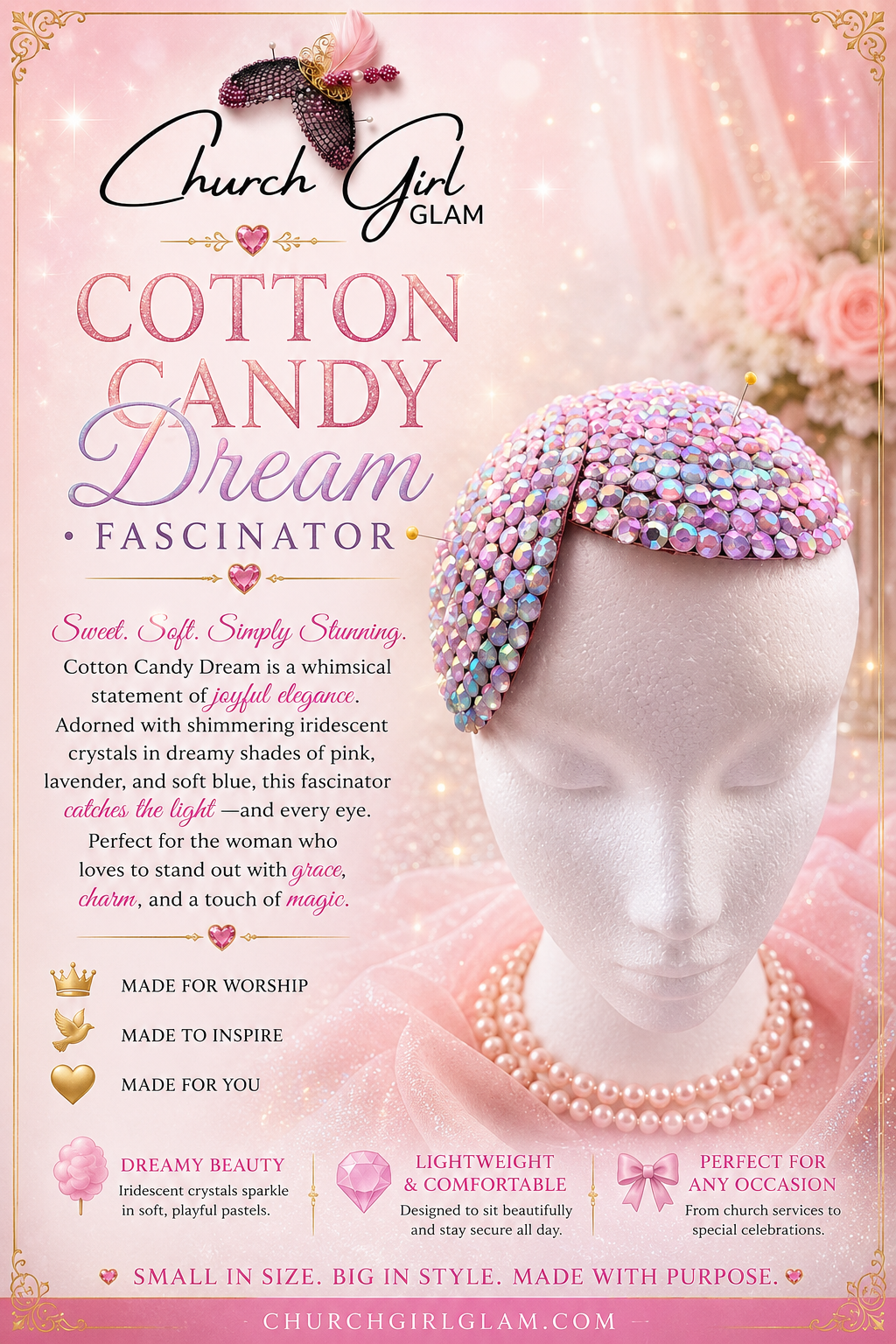 Cotton Candy Dream Fascinator
