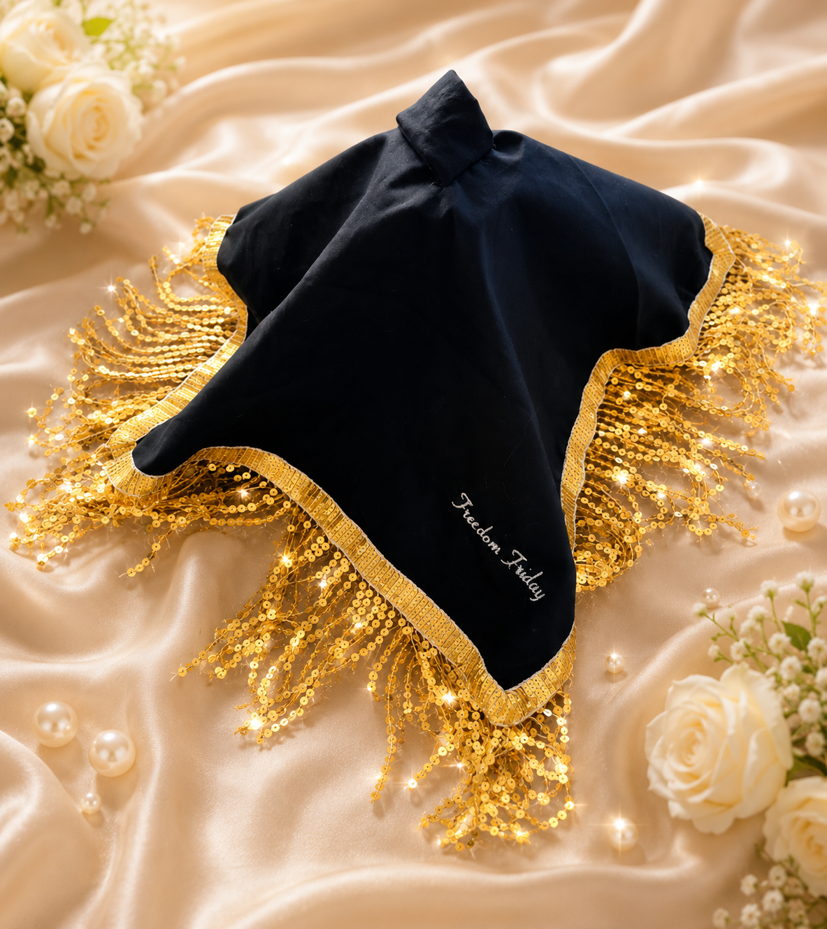 Black & Gold Lap Scarf