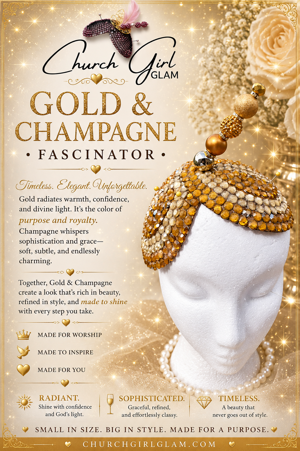 Gold & Champagne Fascinator