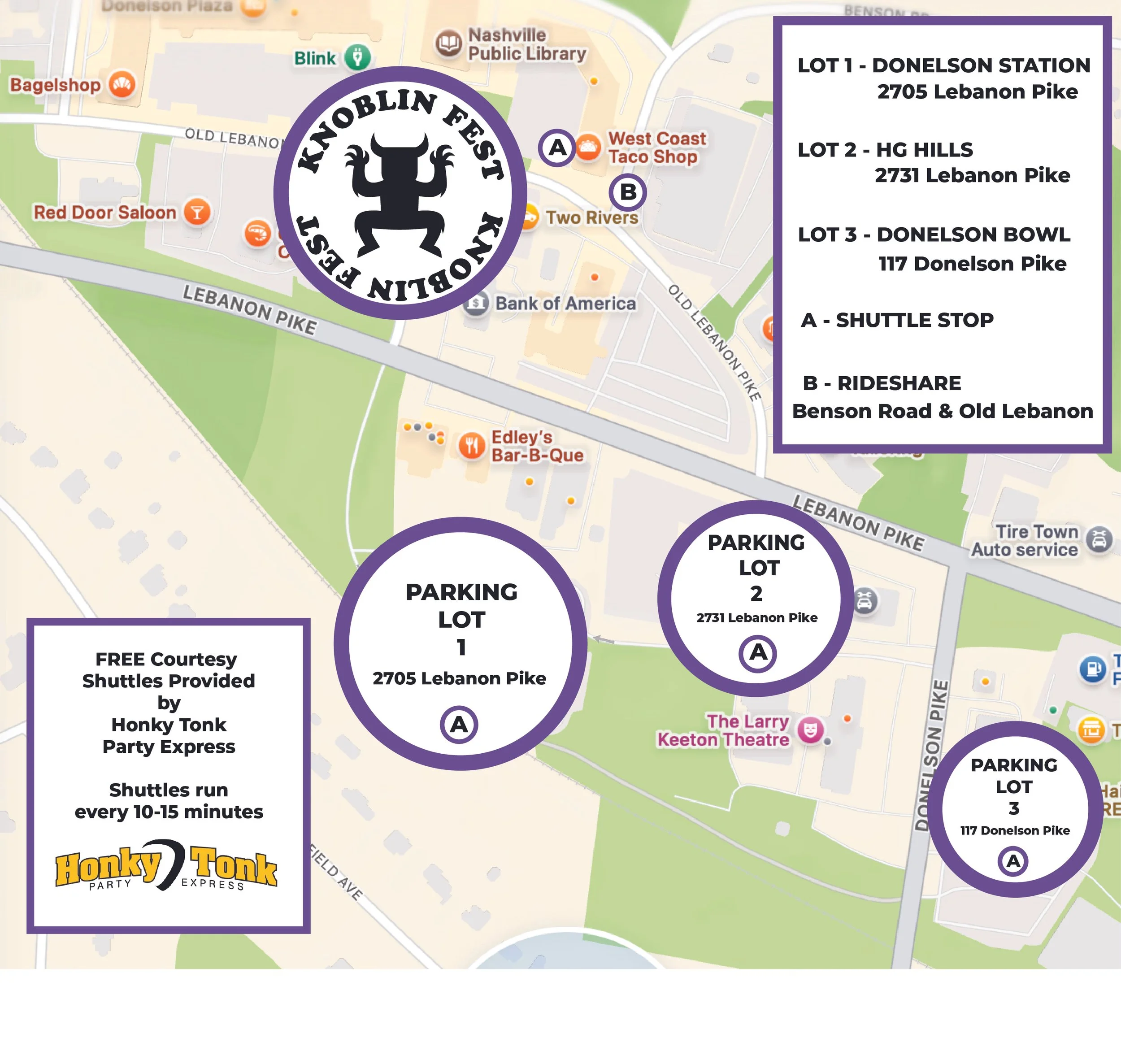 Parking map for Knoblin Fest