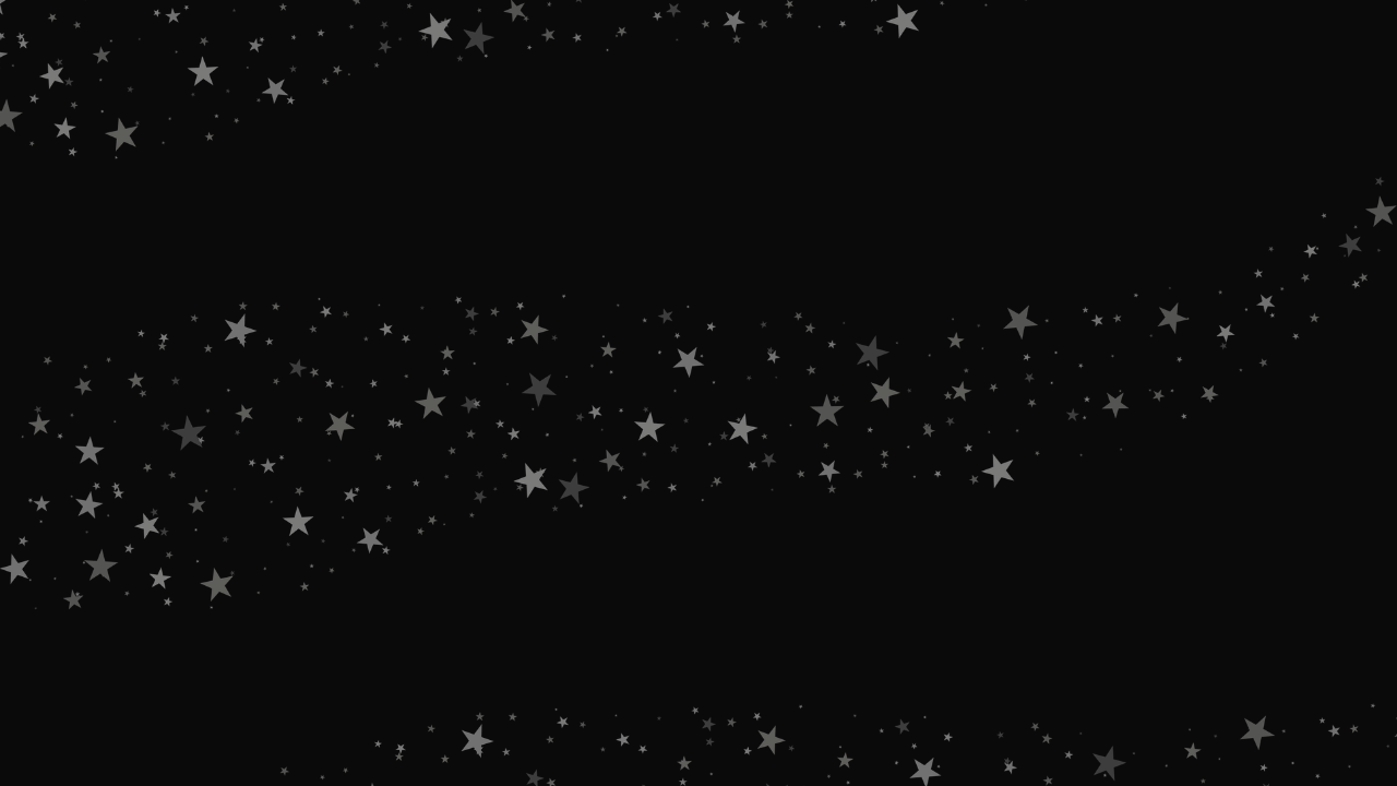 Black background with scattered gray stars, some larger and some smaller, resembling a night sky or a cosmic scene.