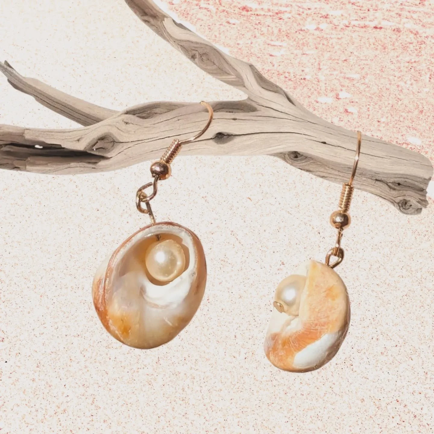 Some earrings fit for a mermaid made from  shells from California beaches. 🌊🐚

One of a kind and no two alike. 

Gonna be up on my Etsy soon if they don't sell at this weekends market.
