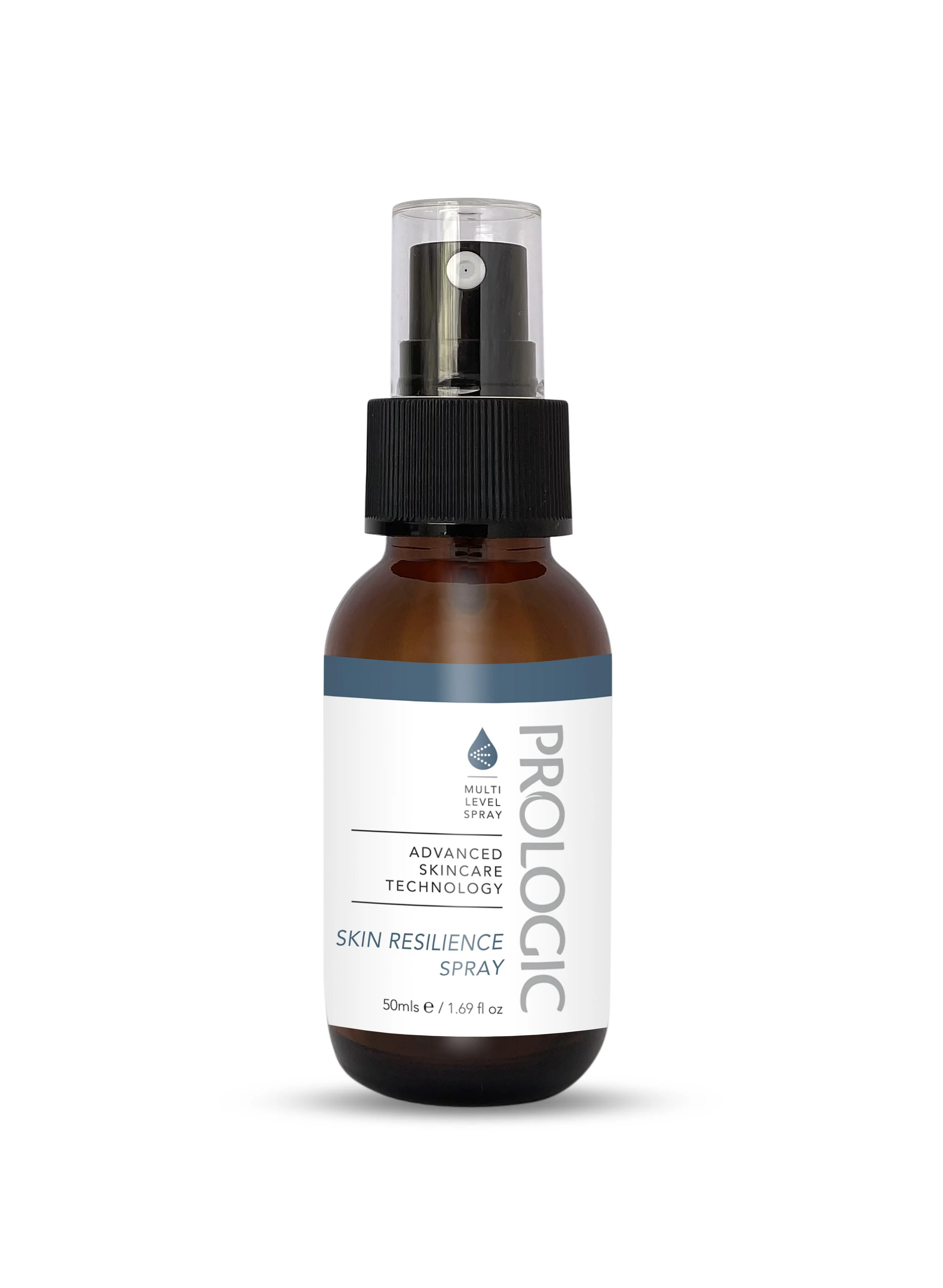A bottle of skincare spray with a black spray nozzle and a white label that reads 'Probio Multilevel Spray. Advanced Skincare Technology. Skin Resilience.'